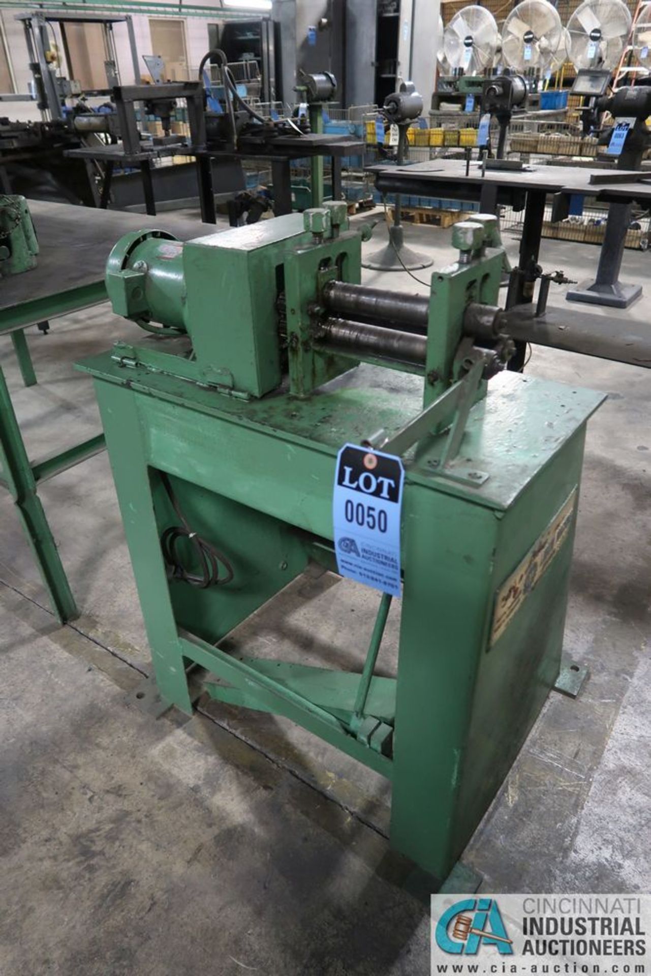 6" WIDE LUBOW MODEL RR15 RING ROLLER MACHINE; S/N 837, 1/2 HP MOTOR