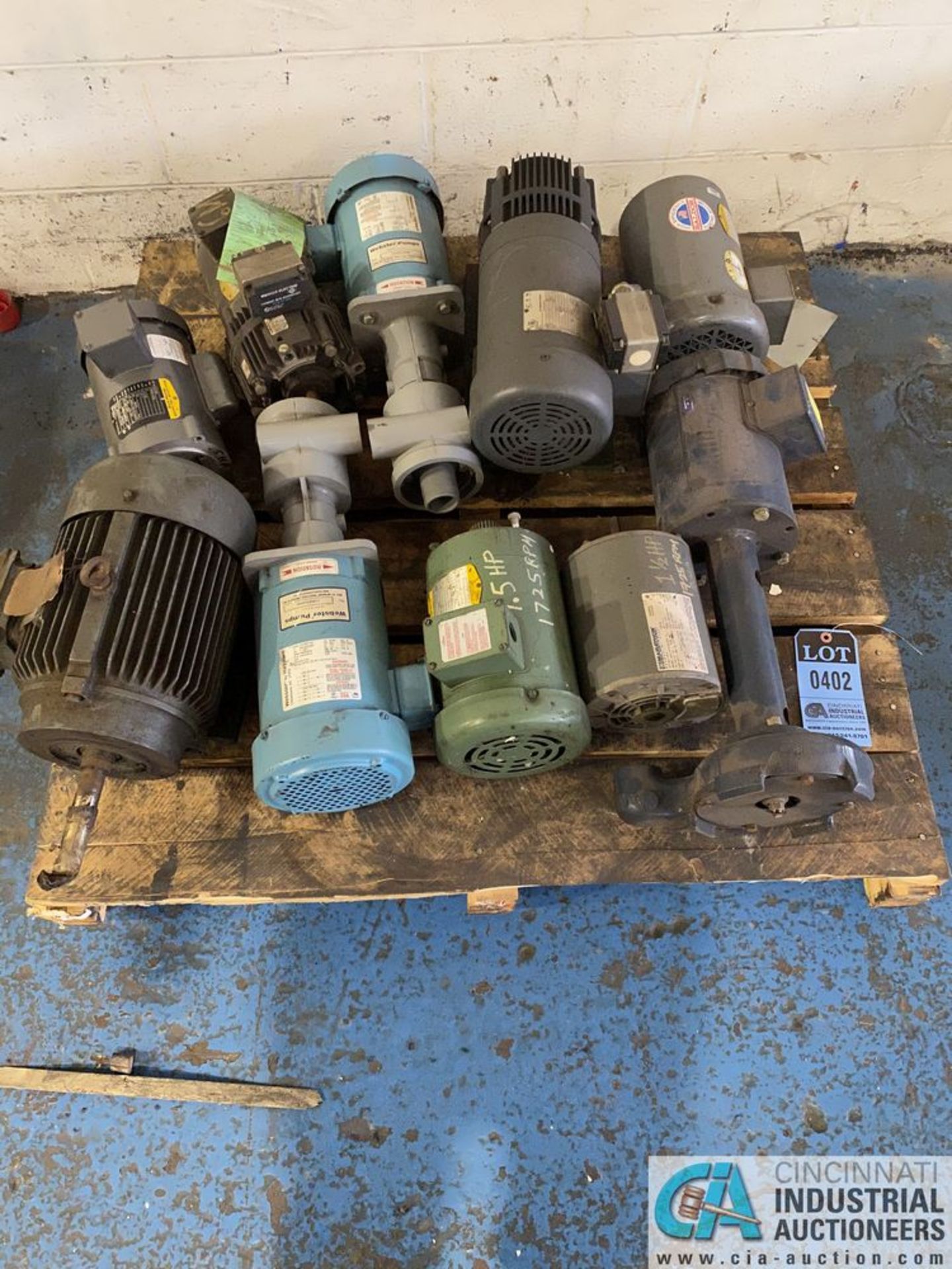 (LOT) (10) ELECTRIC MOTORS ON SKID UP TO 5 HP