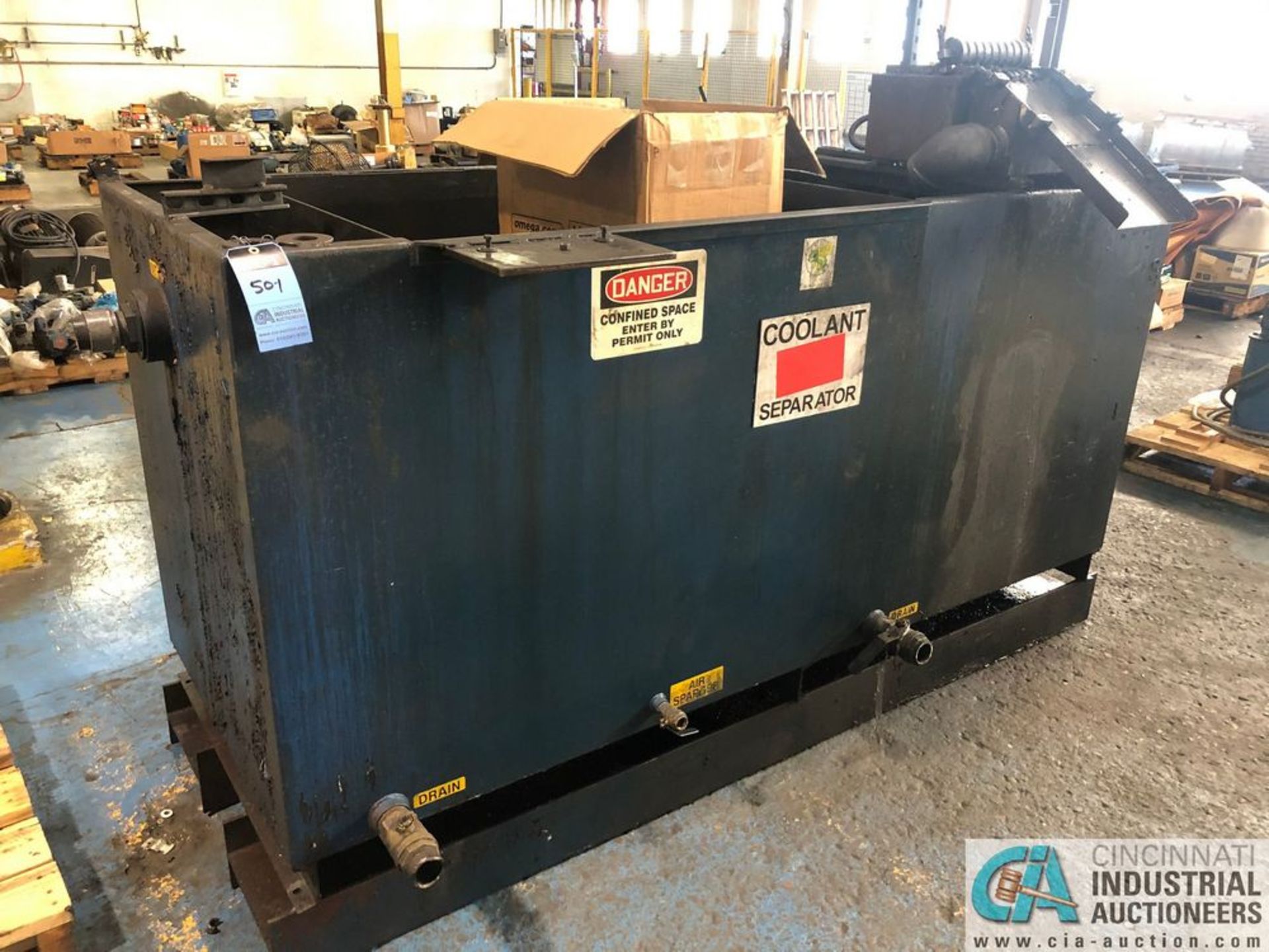 COOLANT SEPARATOR TANK, 36" X 96" X 42" DEEP