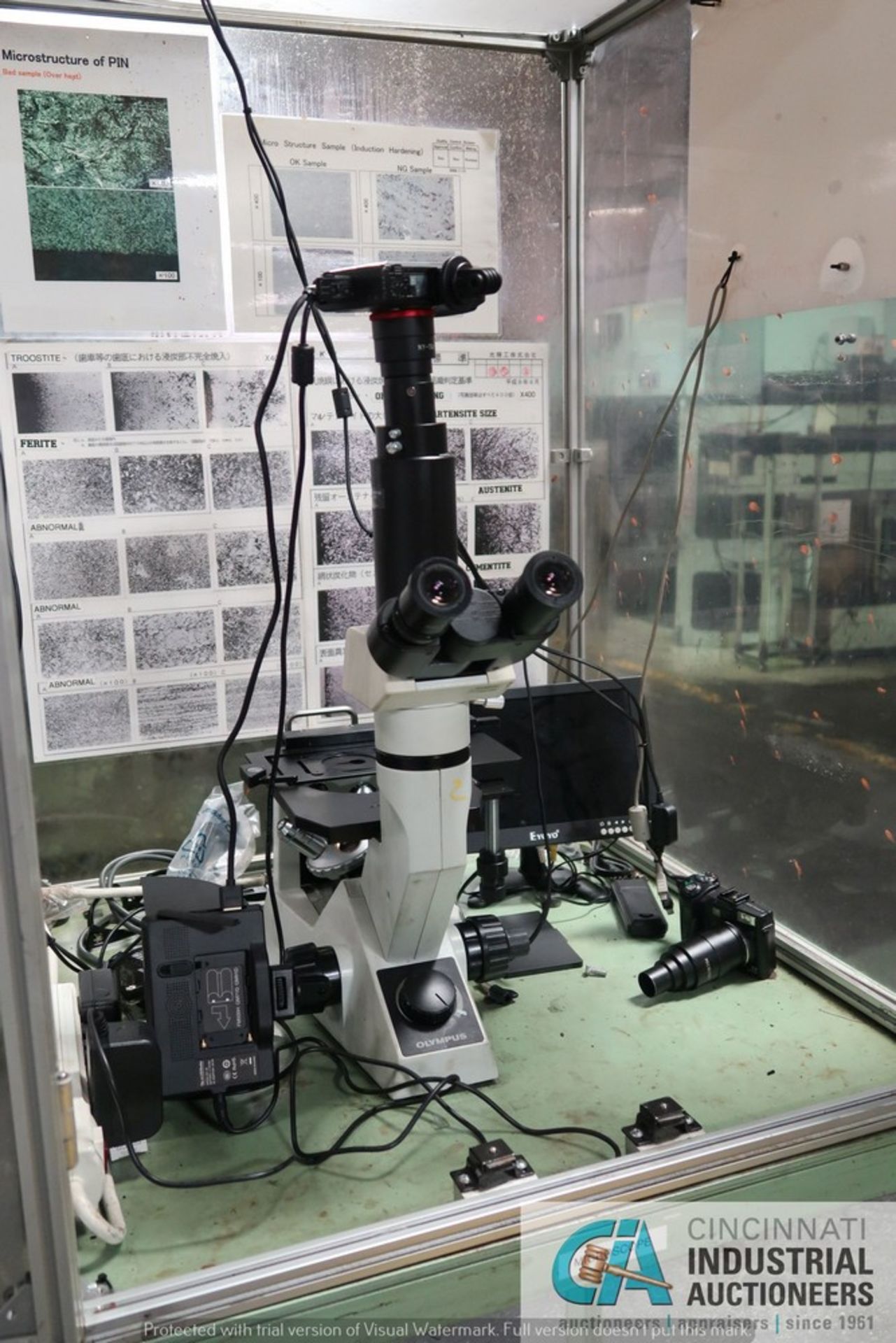 OLYMPUS MODEL GX41 INVERTED METALLURGICAL MICROSCOPE WITH (2) OLYMPUS CAMERAS AND VIEWING MONITOR - Image 2 of 9