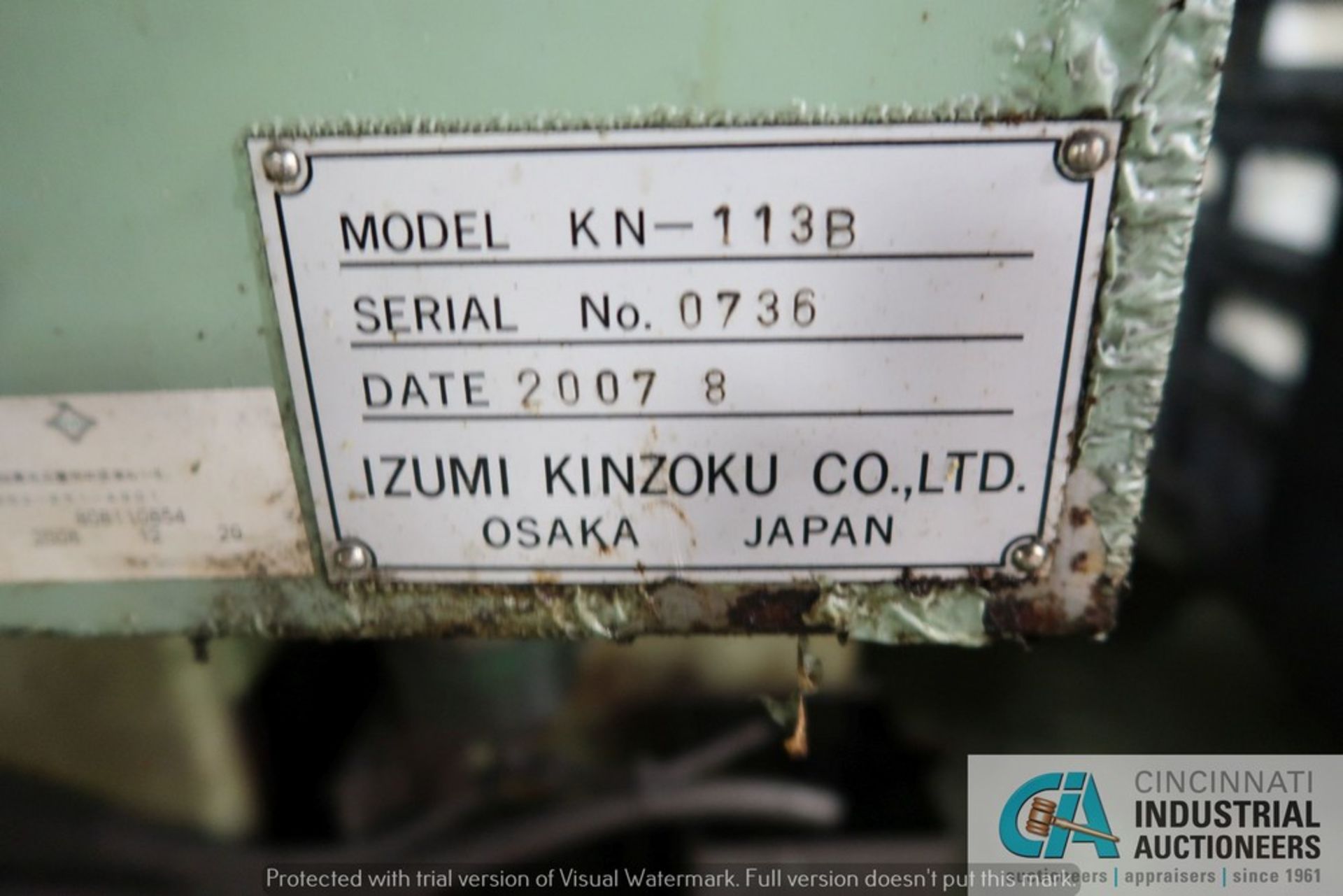 IZUMI MODEL KN113B CENTERLESS GRINDER; S/N 0736, FANUC POWERMATE CONTROL (NEW 2007) - Image 20 of 20
