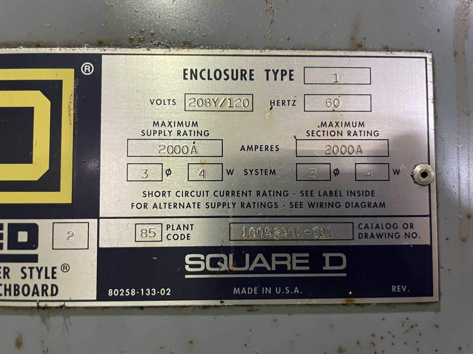 2,000 AMP SQUARE D CAT NO. 37767975-001 2-SECTION SWITCH GEAR PANEL - Image 5 of 7