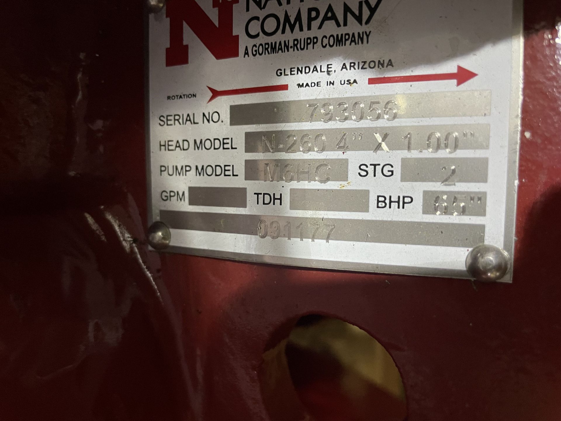 NATIONAL PUMP CO. PUMP W/ ELECTRIC MOTOR (NEW - NEVER INSTALLED) (2-SKIDS) - Image 4 of 6