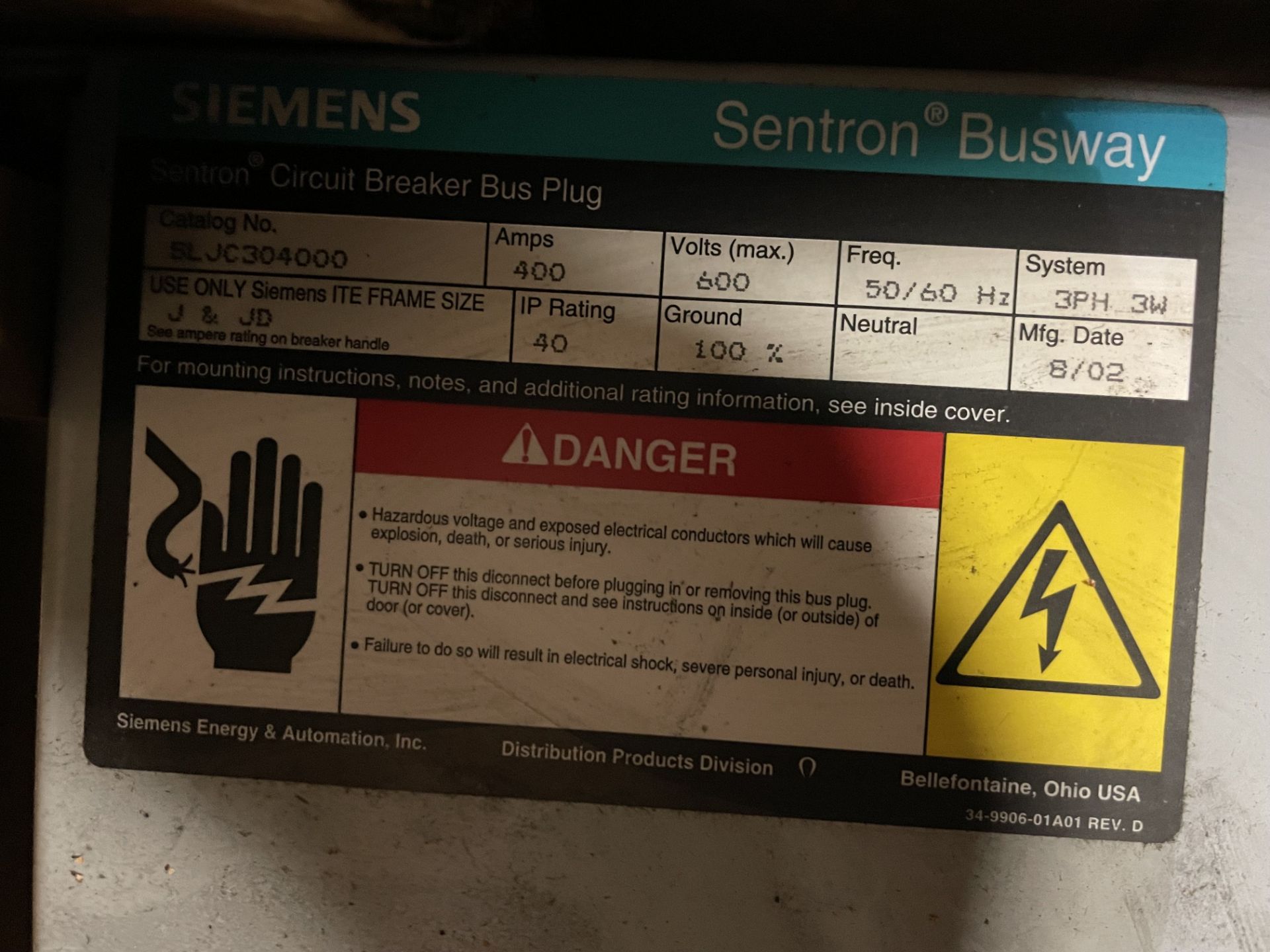 SIEMENS BUSWAY DISCONNECT SWITCHES; (2) SLJC304000 & (1) SLID3230 - Image 4 of 8