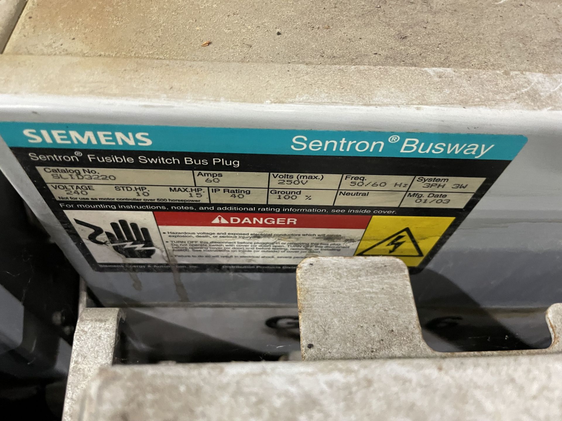 SIEMENS BUSWAY DISCONNECT SWITCHES; MODELS SLID3210 & SLID3220 - Image 5 of 6