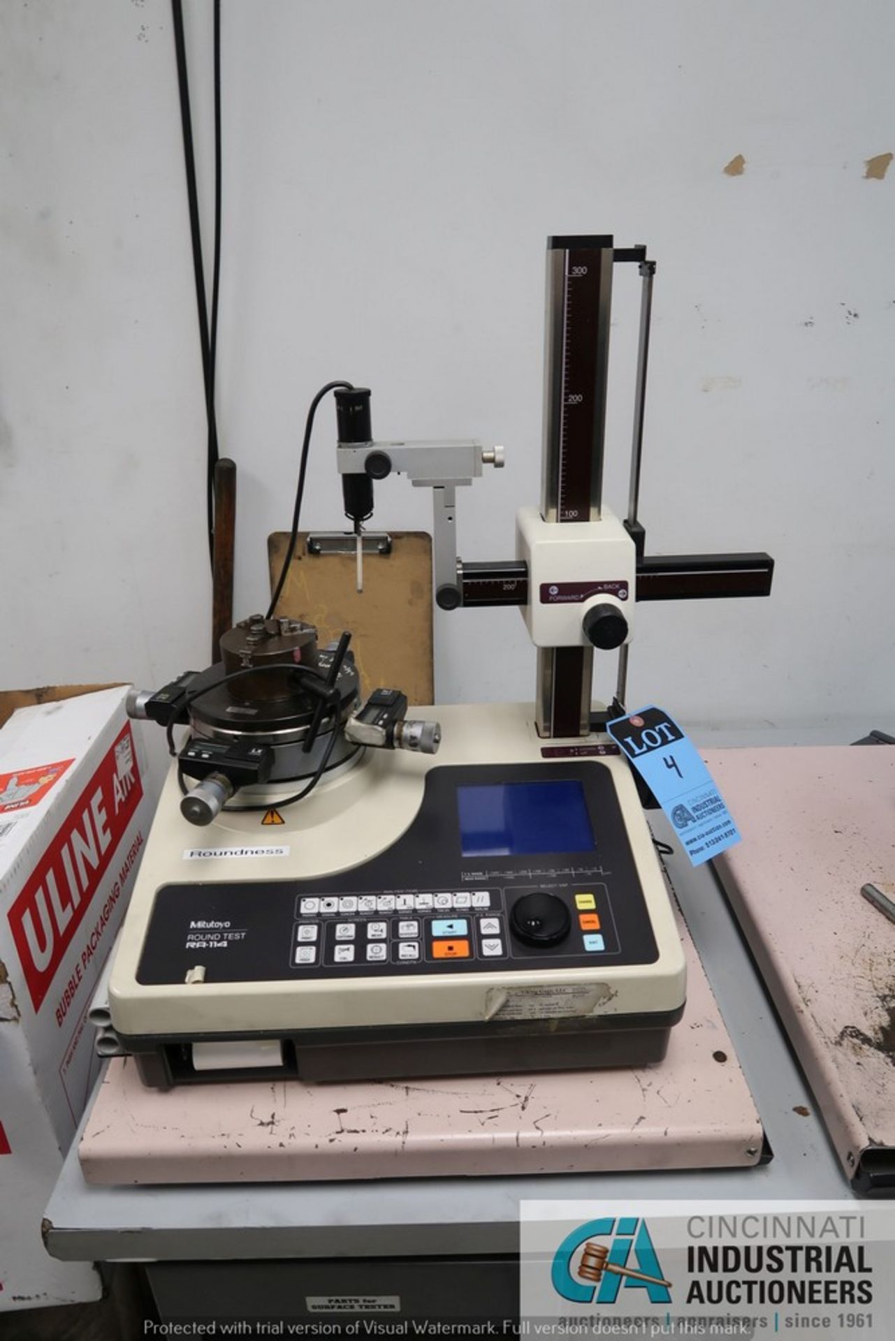 MITYTOYO MODEL RA-114 DIGITAL ROUND TEST MACHINE; S/N 300101, BUILT IN PRINTER, 3" 3-JAW CHUCK - Image 3 of 4