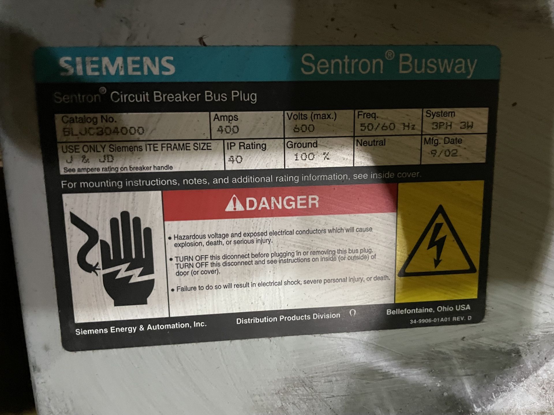 SIEMENS BUSWAY DISCONNECT SWITCHES; (2) SLJC304000 & (1) SLID3230 - Image 6 of 8