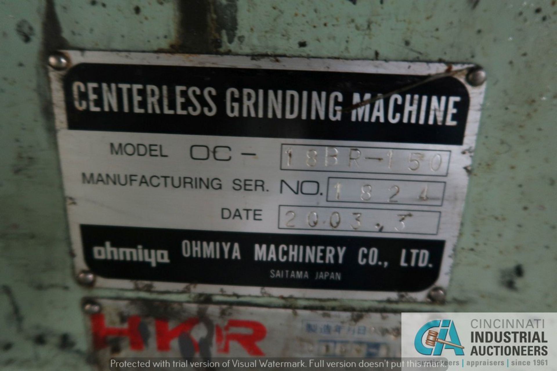 OHMIYA MODEL OC-18BR-150 CENTERLESS GRINDER; S/N 1824, FANUC O-GC CONTROL - Image 12 of 12