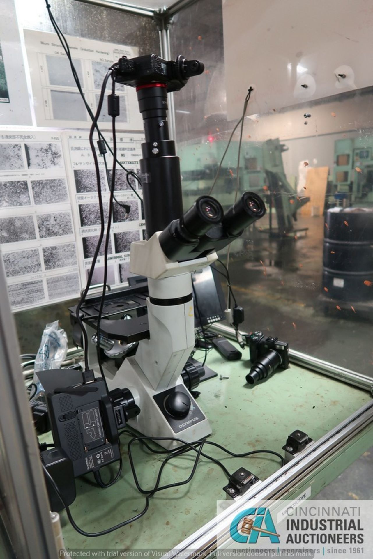 OLYMPUS MODEL GX41 INVERTED METALLURGICAL MICROSCOPE WITH (2) OLYMPUS CAMERAS AND VIEWING MONITOR - Image 7 of 9