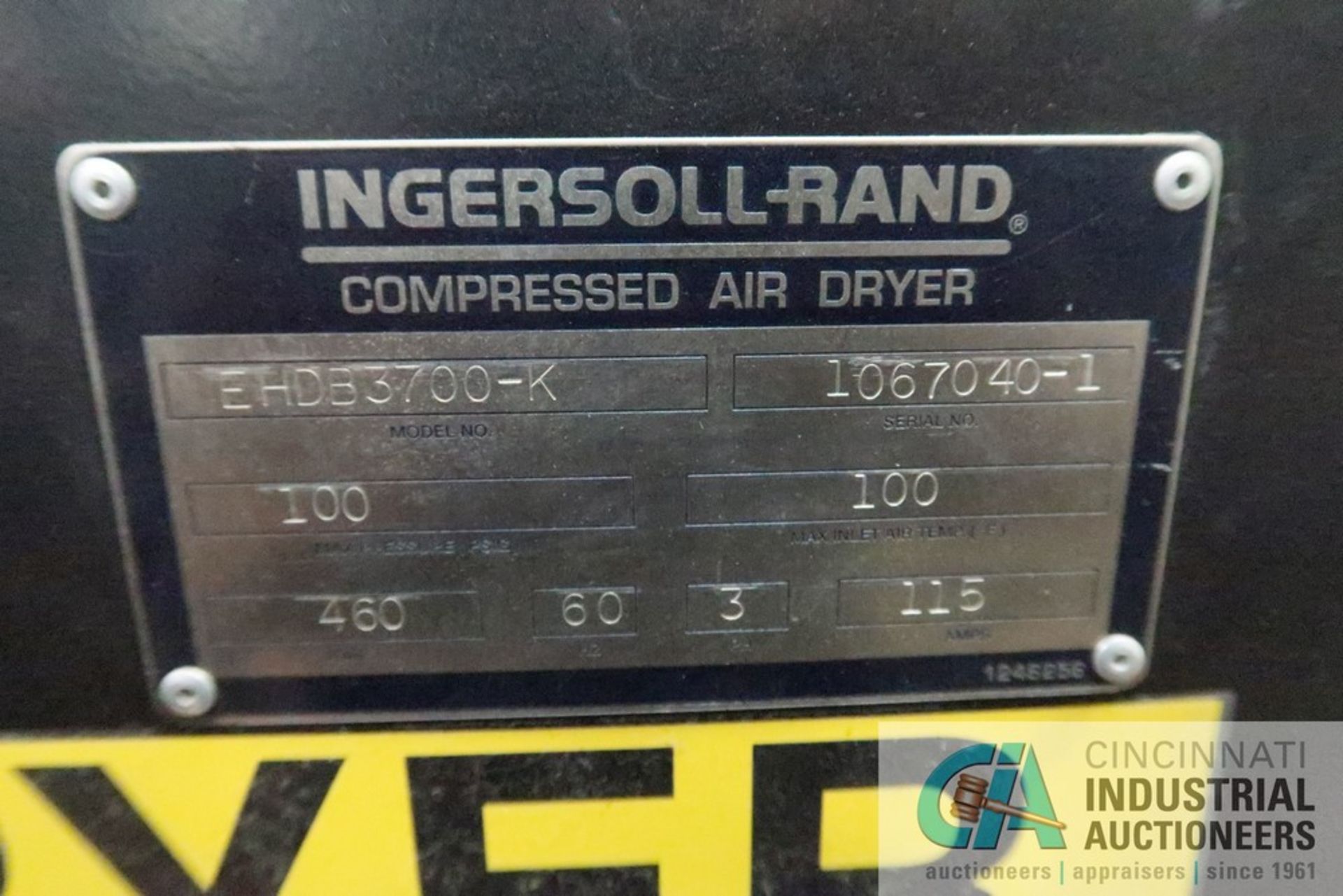 INGERSOLL RAND EHDB3700-K DESICCANT AIR DRYER; S/N 1067040-1 - Image 4 of 7