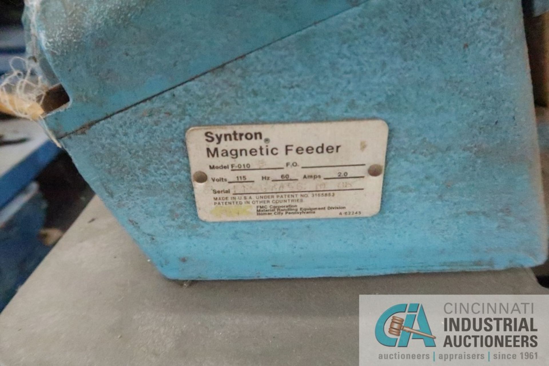 SYNTRON MODEL F-010-B MAGNETIC VIBRATORY FEEDERS - Image 3 of 3