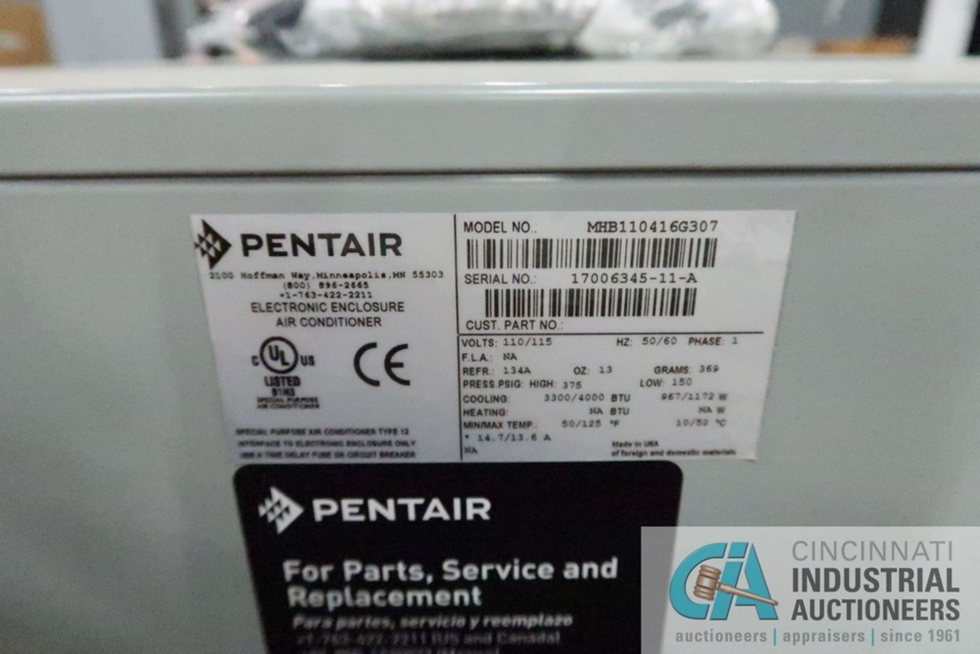 (LOT) (4) PENTAIR AIR CONDITIONERS & PLASTIC SHEETING (SKID RPA) - Image 6 of 7
