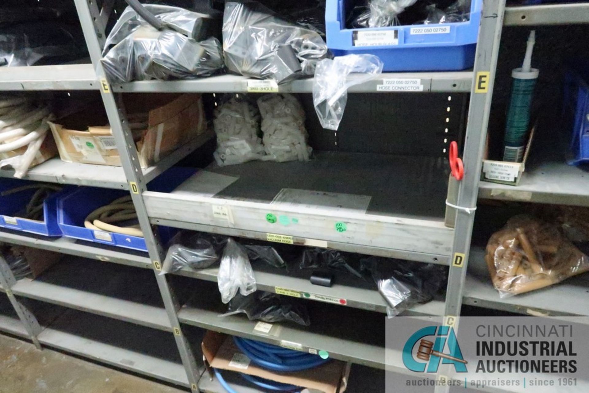 (LOT) (11) SECTIONS STEEL SHELVES W/ MISC. GREASE GUNS, GREASE, HOSE (SHELVES BA-BK) - Image 9 of 19