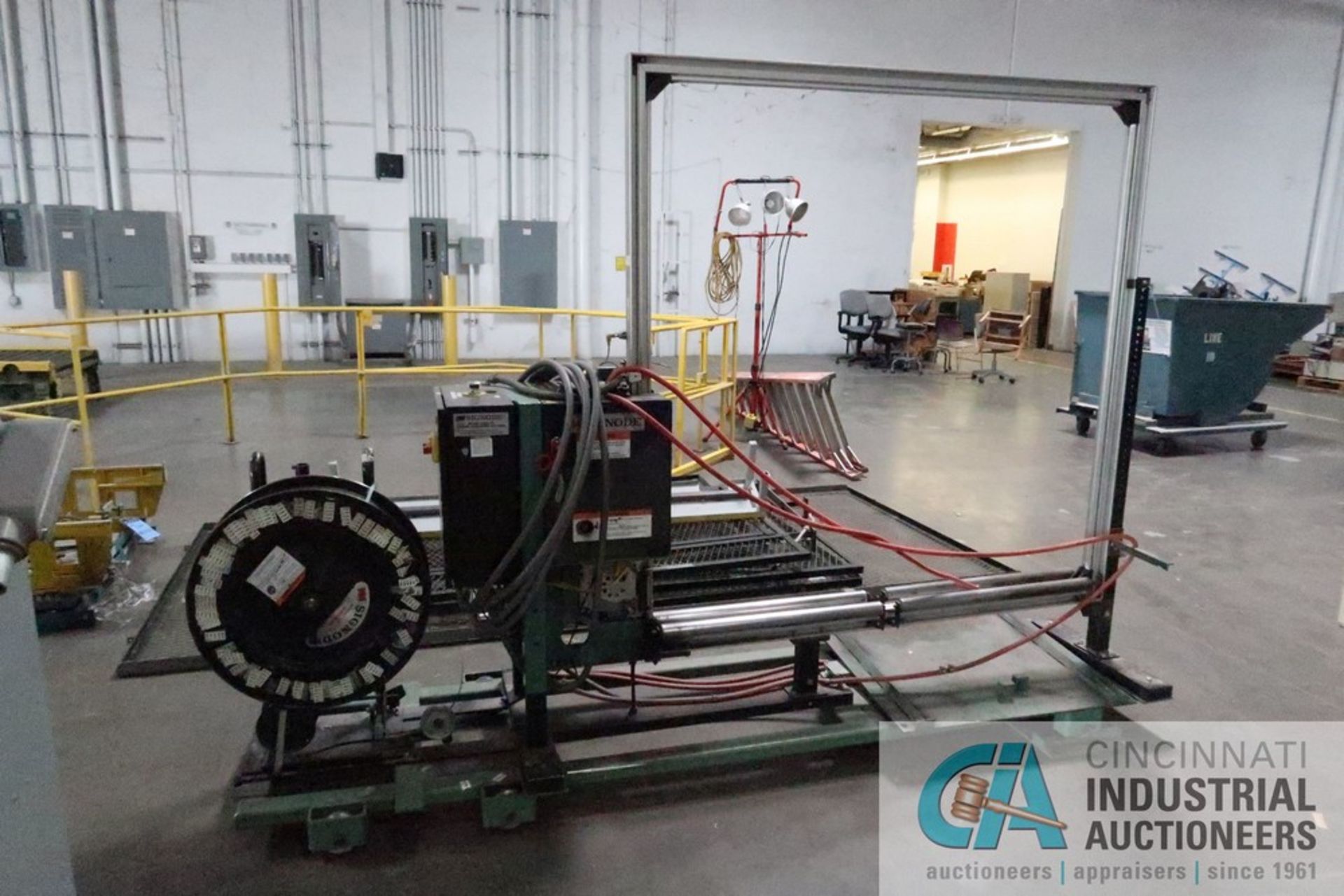 AUTOMATED STRAPPING & WRAPPING SYSTEM INCLUDING; SIGNODE MODEL MCD-710 POWER STRAPPING MACHINE W/ - Image 7 of 19