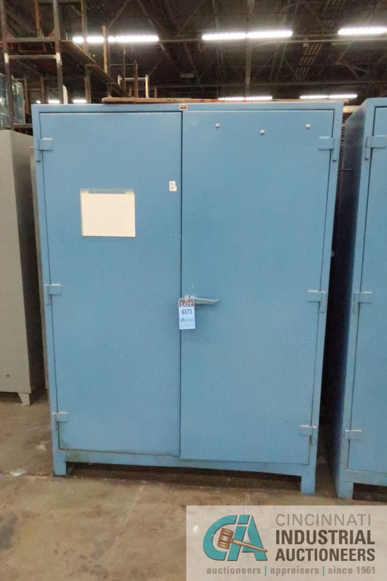 60"W X 24"D X 82" HIGH LYON TWO-DOOR HEAVY DUTY STEEL CABINET