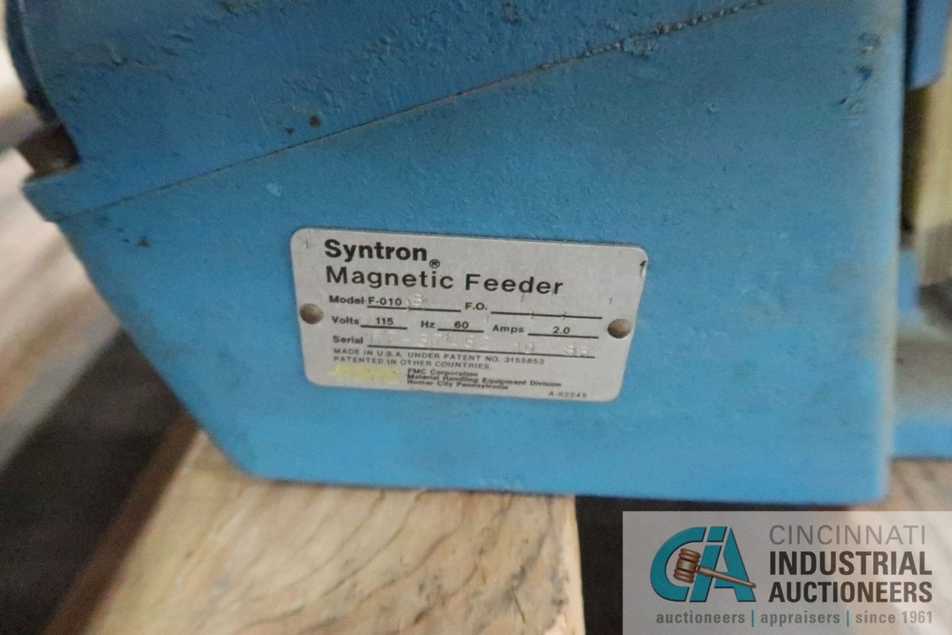 SYNTRON MODEL F-010-B MAGNETIC VIBRATORY FEEDERS - Image 3 of 3