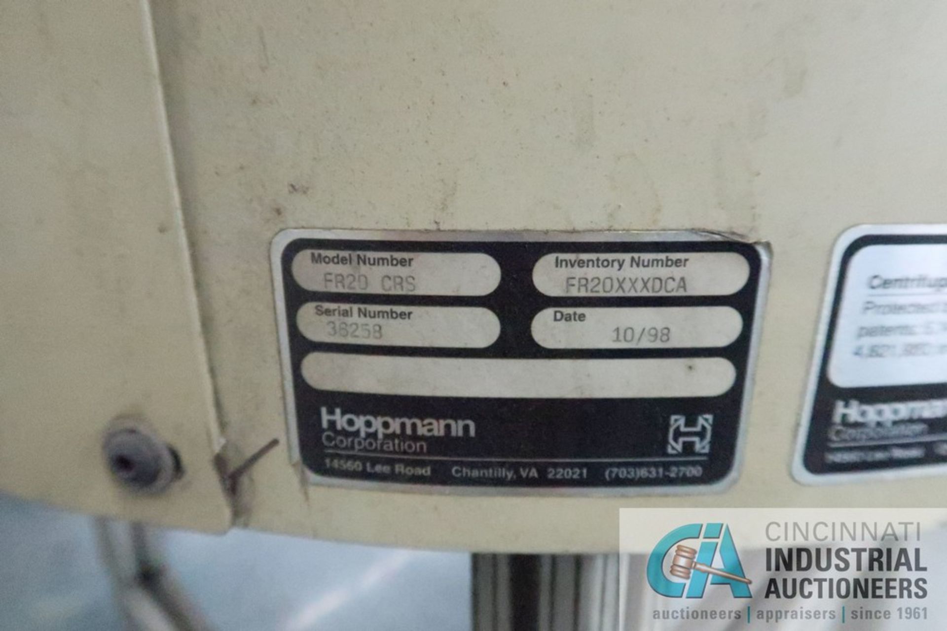 24" HOPPMANN MODEL FR20 CRS BOWL FEEDER; S/N 38258, CONTROL - Image 4 of 4