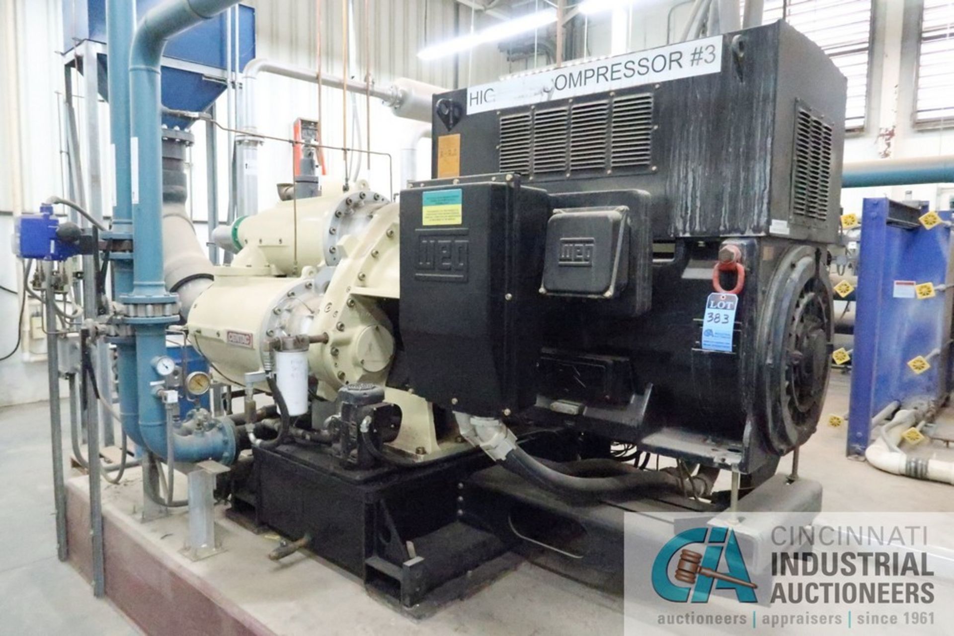 500-HP INGERSOLL RAND CENTAC C70027M3 CENTRIFUGAL AIR COMPRESSOR; S/N C12892, W/ 75,664 HOURS, WEC - Image 8 of 13