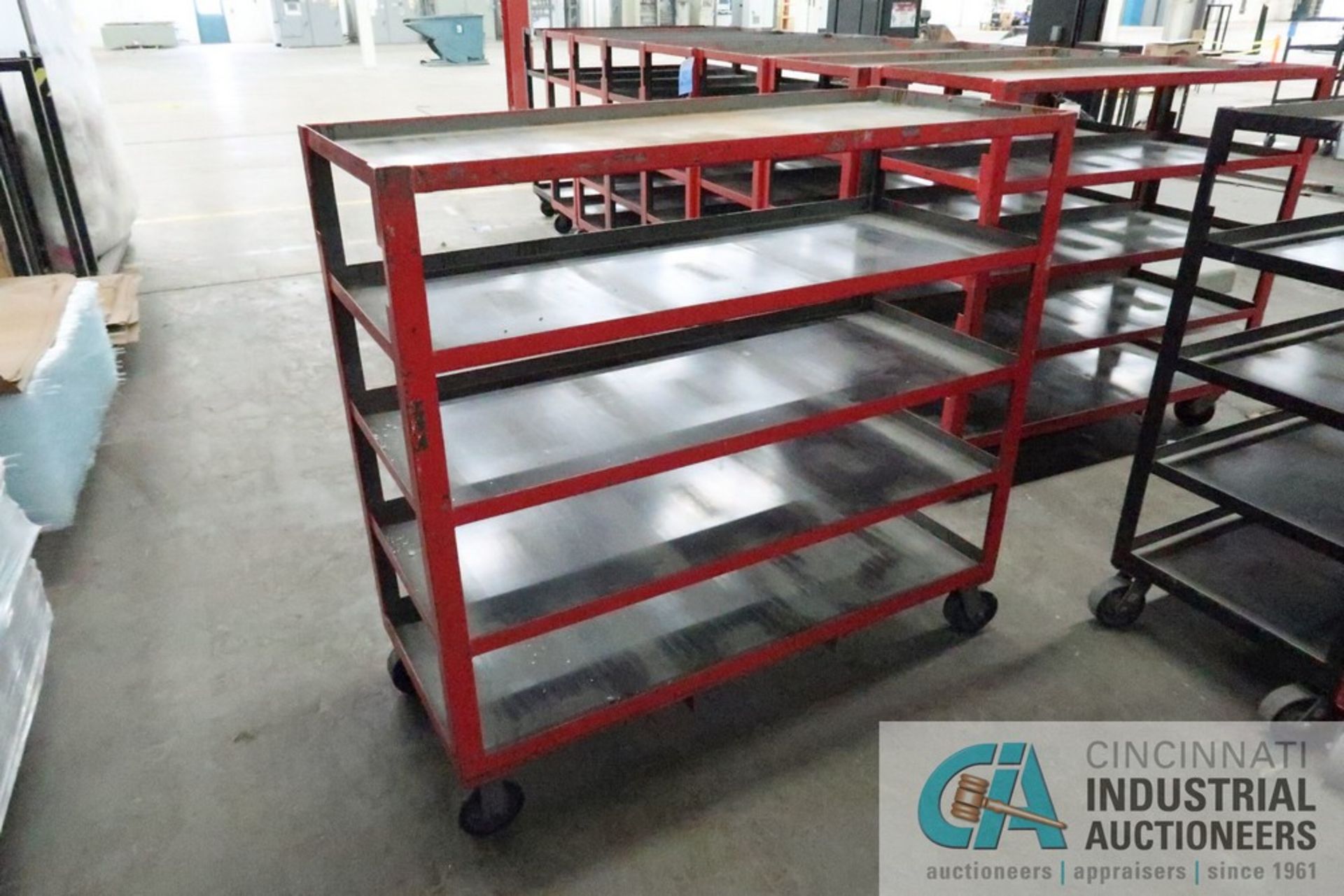 57"L X 24"W X 53" HIGH FIVE-SHELF HEAVY DUTY STEEL CARTS - Image 2 of 2