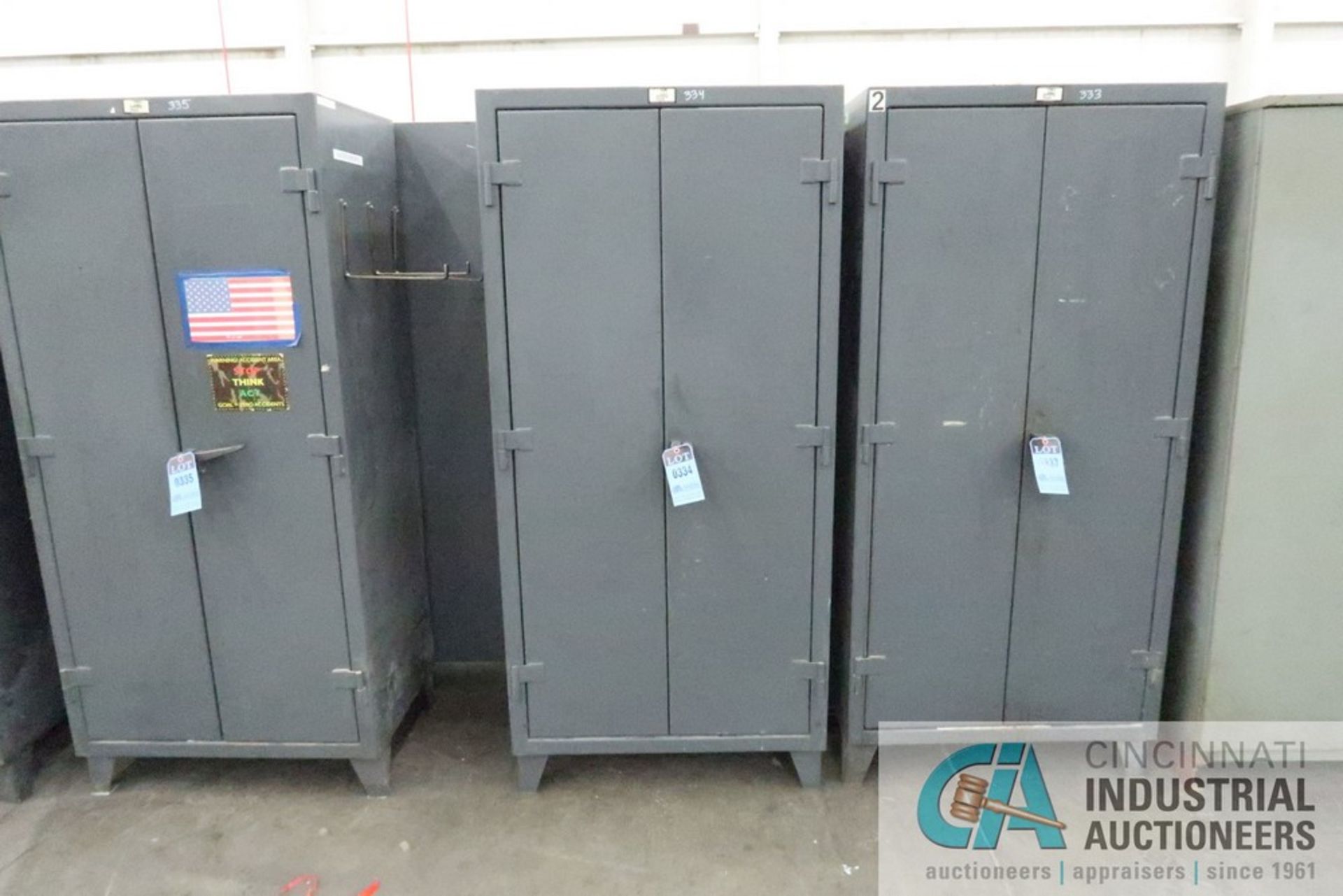 36"W X 24"D X 78" HIGH STRONG HOLD TWO-DOOR HEAVY DUTY STEEL CABINET