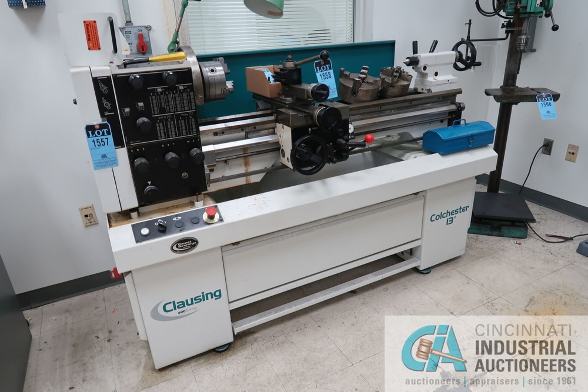 13" X 40" CLAUSING MODEL 8027J GEARED HEAD ENGINE LATHE; S/N NG01496, WITH 6" THREE JAW CHUCK AND