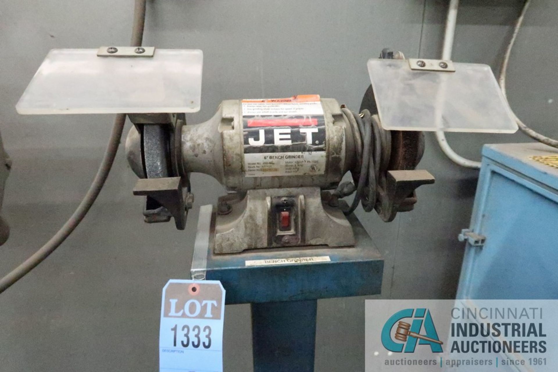 6" JET MODEL JBG-6A PEDESTAL DOUBLE END GRINDER; S/N 09020736, 1/2 HP, SINGLE PHASE, 115 VOLTS - Image 2 of 2