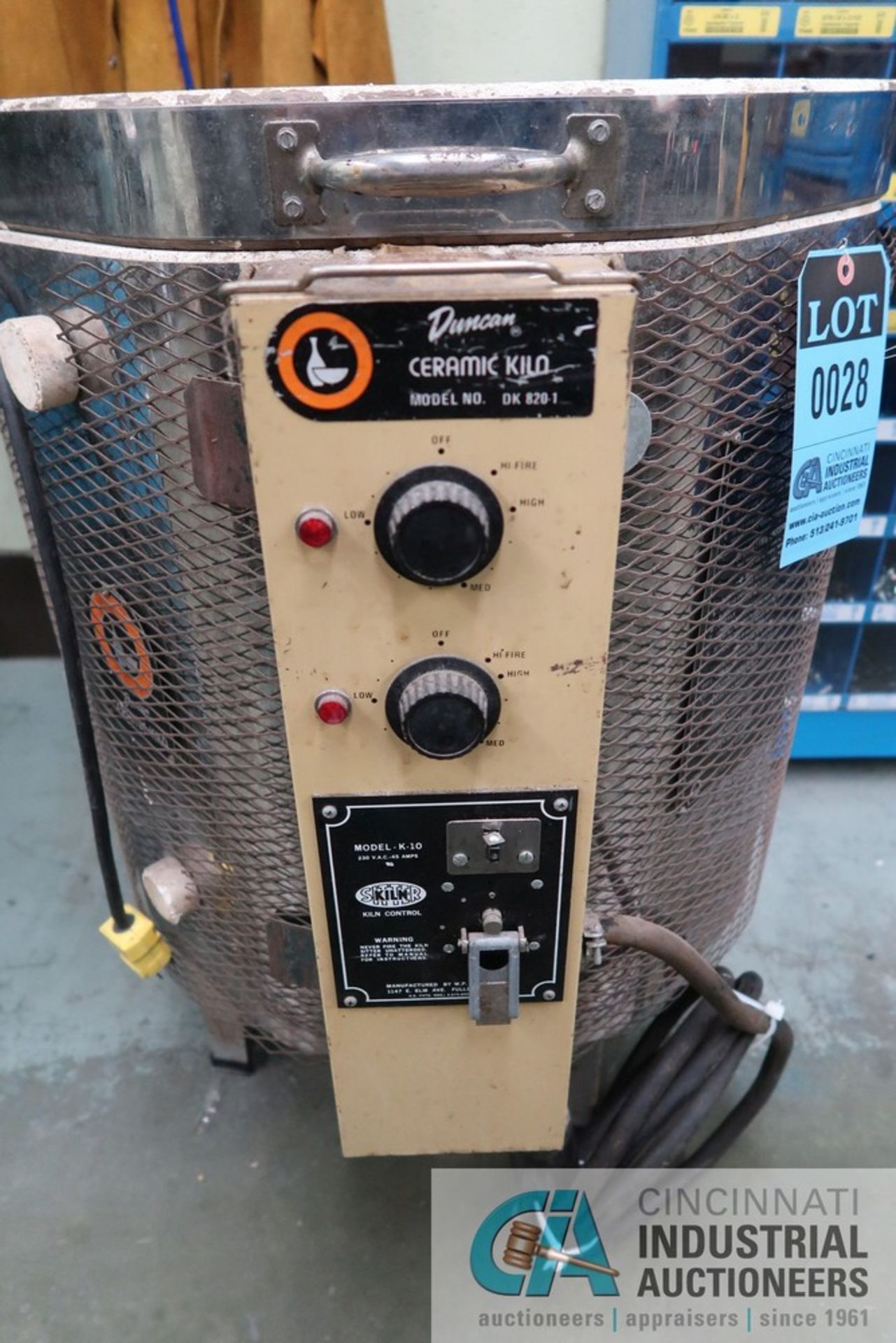 DUNCAN MODEL DK820-1 CERAMIC ELECTRIC KILN - Image 3 of 6