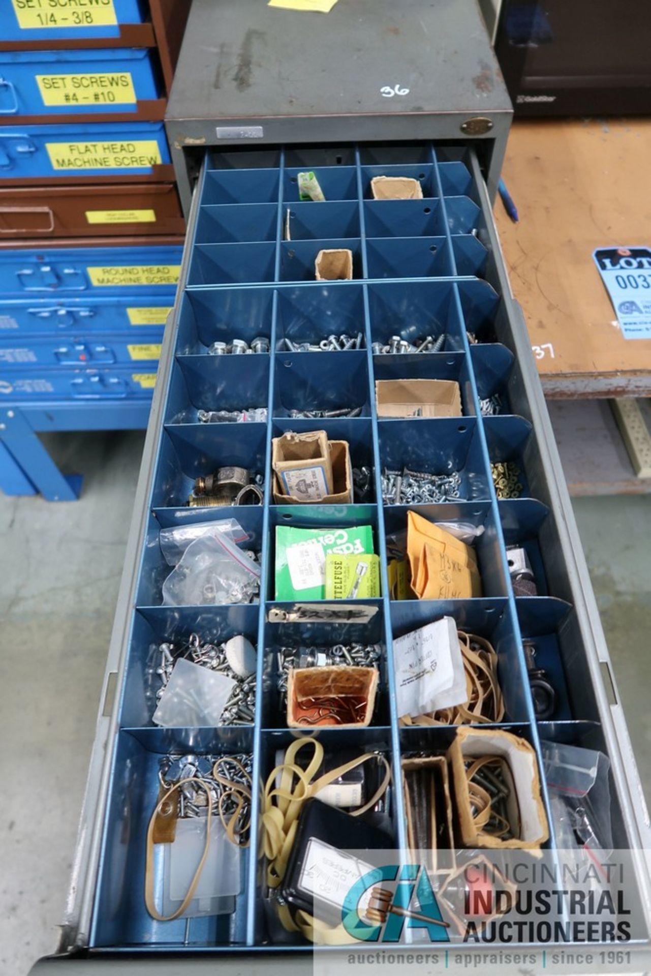 8-DRAWER HARDWARE CABINET WITH MISCELLANEOUS HARDWARE - Image 2 of 9