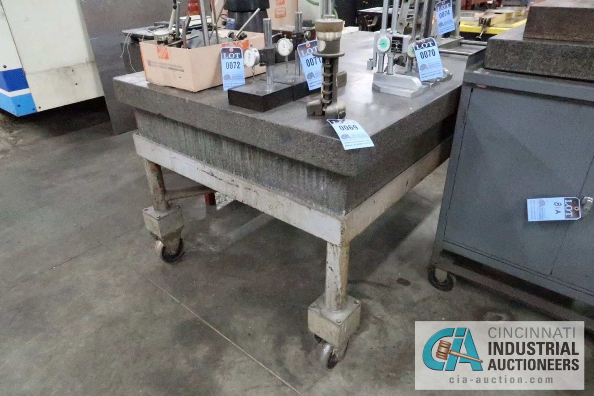 72" X 48" X 12" GRANITE SURFACE PLATE WITH PORTABLE STAND - Image 4 of 5