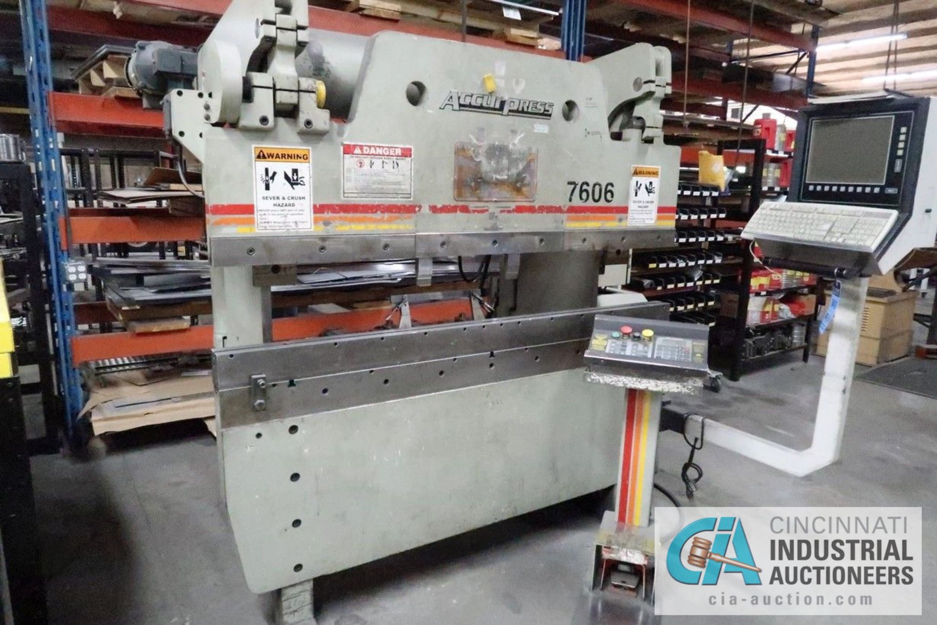 60 TON X 6' ACCUPRESS MODEL 7606 HYDRAULIC PRESS BRAKE; 6554, 30" ETS-3000 TWO-AXIS CNC BACK