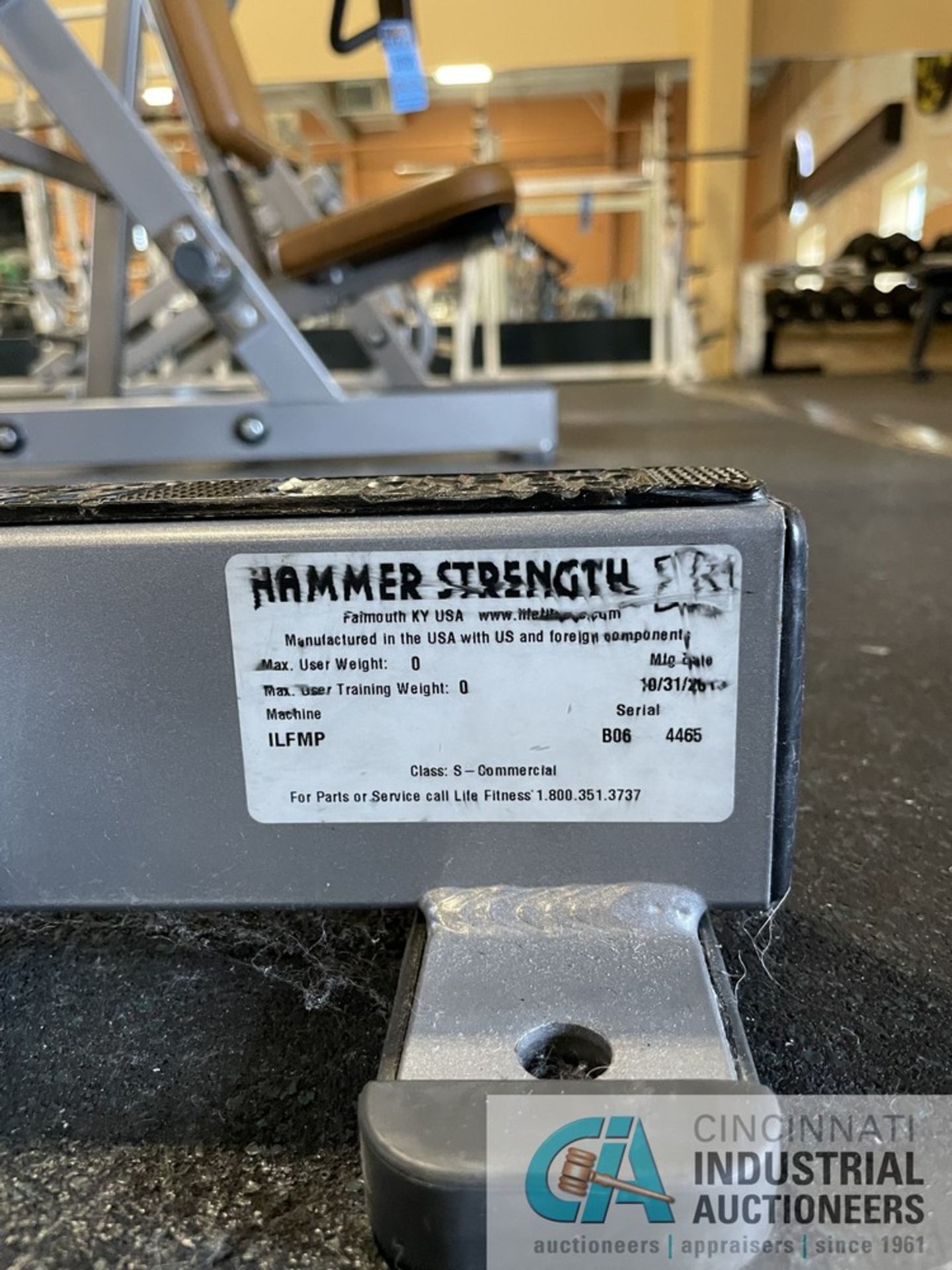 HAMMER STRENGTH CHEST PRESS PLATE LOADED STRENGTH TRAINING MACHINE - Image 5 of 5