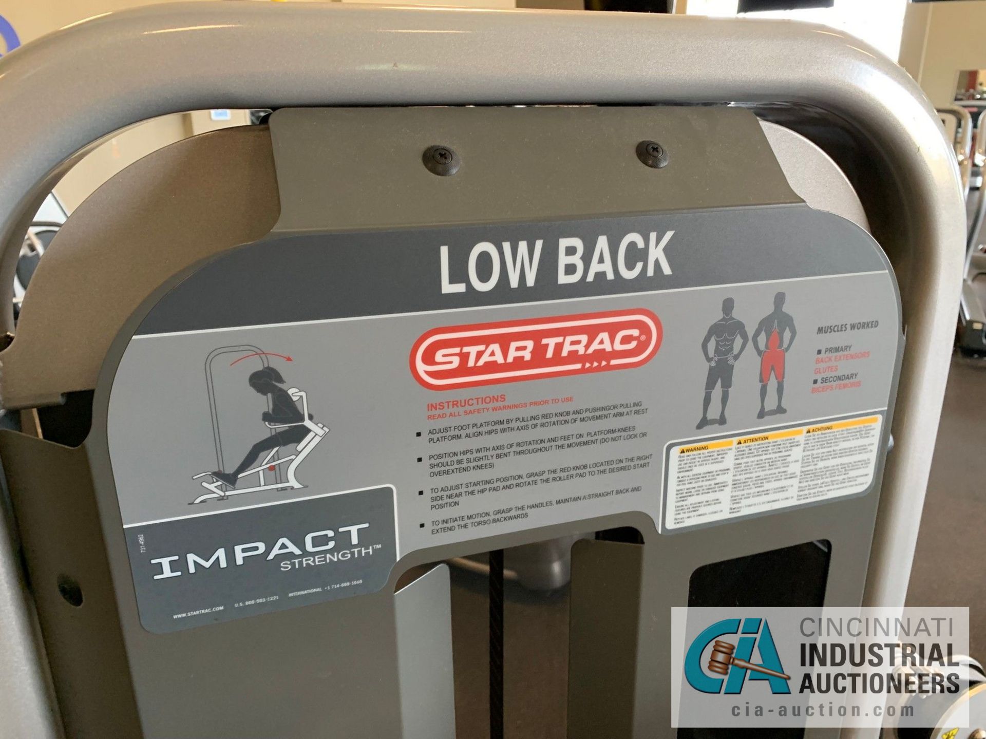 STAR TRAC IMPACT STRENGTH LOW BACK SELECTORIZED STRENGTH TRAINING MACHINE - Image 6 of 8