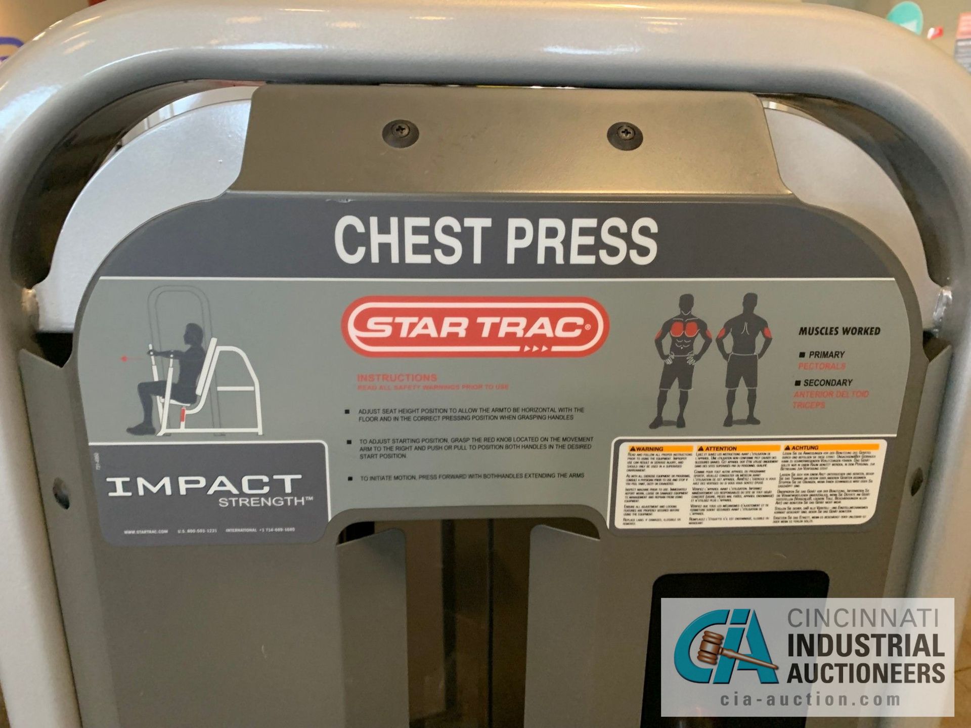 STAR TRAC IMPACT STRENGTH CHEST PRESS SELECTORIZED STRENGTH TRAINING MACHINE - Image 5 of 7