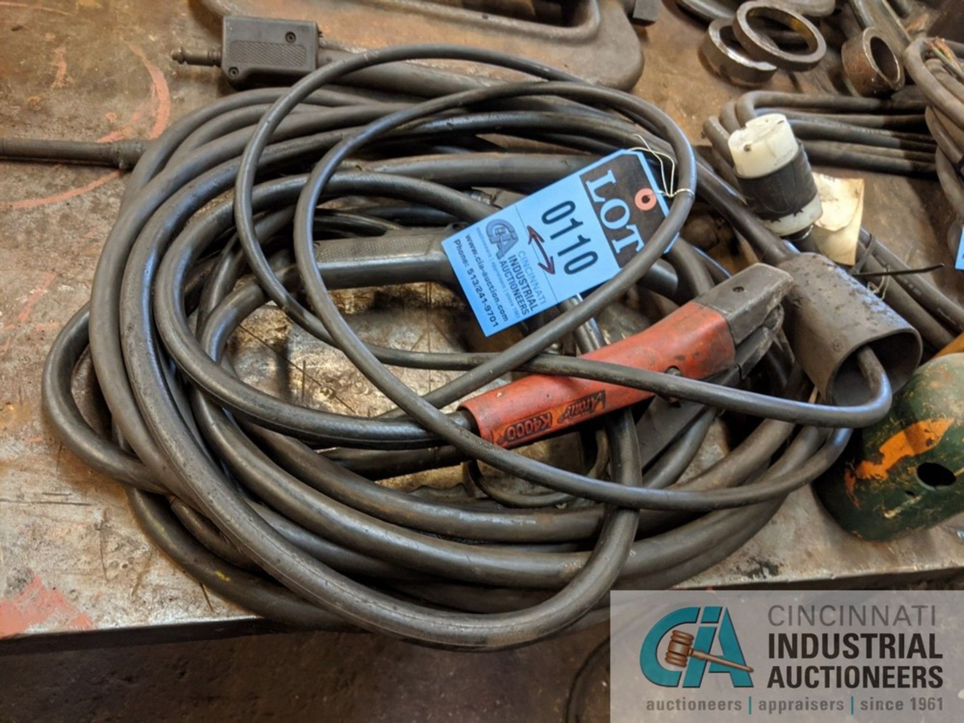 (LOT) ASSORTED WELD LEADS AND MIG GUNS