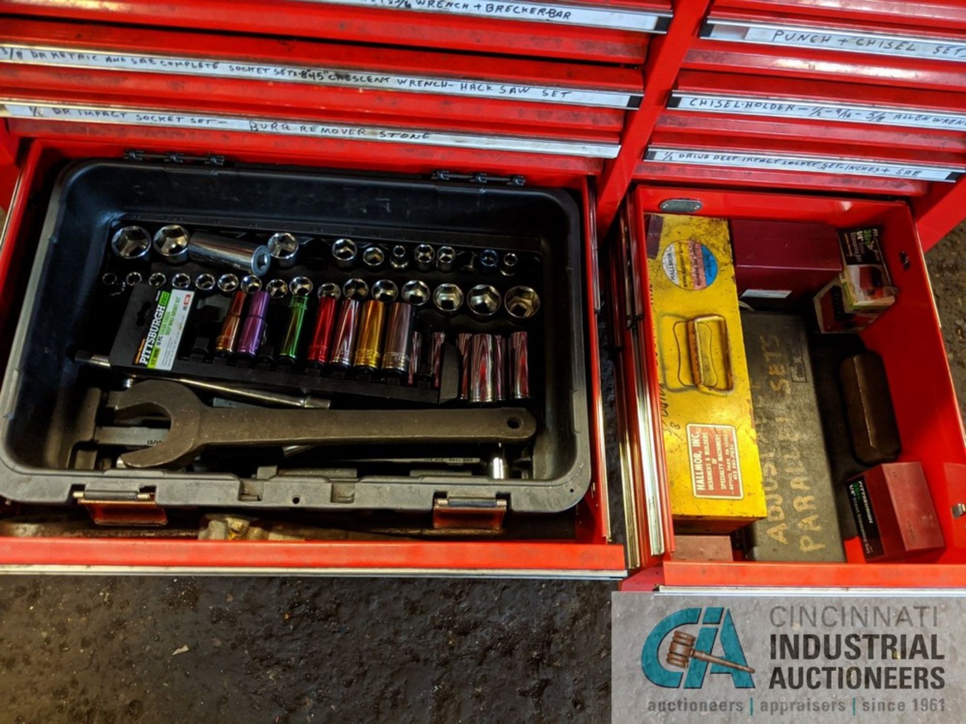 13-DRAWER US GENERAL PORTABLE TOOL BOX WITH TOOLS IN EACH DRAWER AND IMPACT SOCKETS ON RATCHETS ON - Image 10 of 10