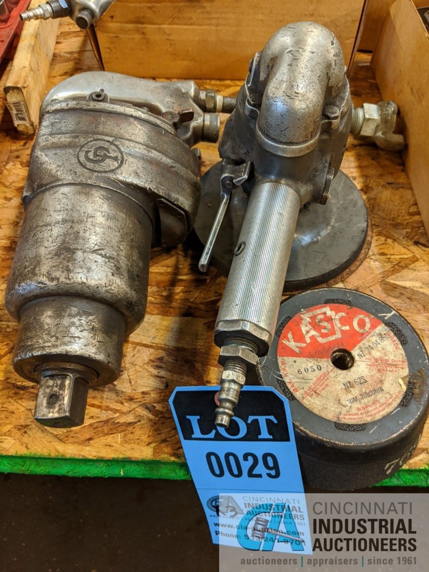 (LOT) 1" DRIVE IMPACT GUN AND (2) ANGLE GRINDERS