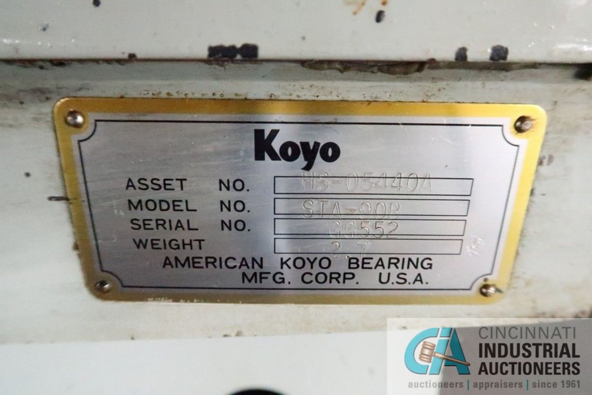 KOYO MODEL STA-90 SUPERFINISHER MACHINE; S/N GG552 - Image 10 of 10