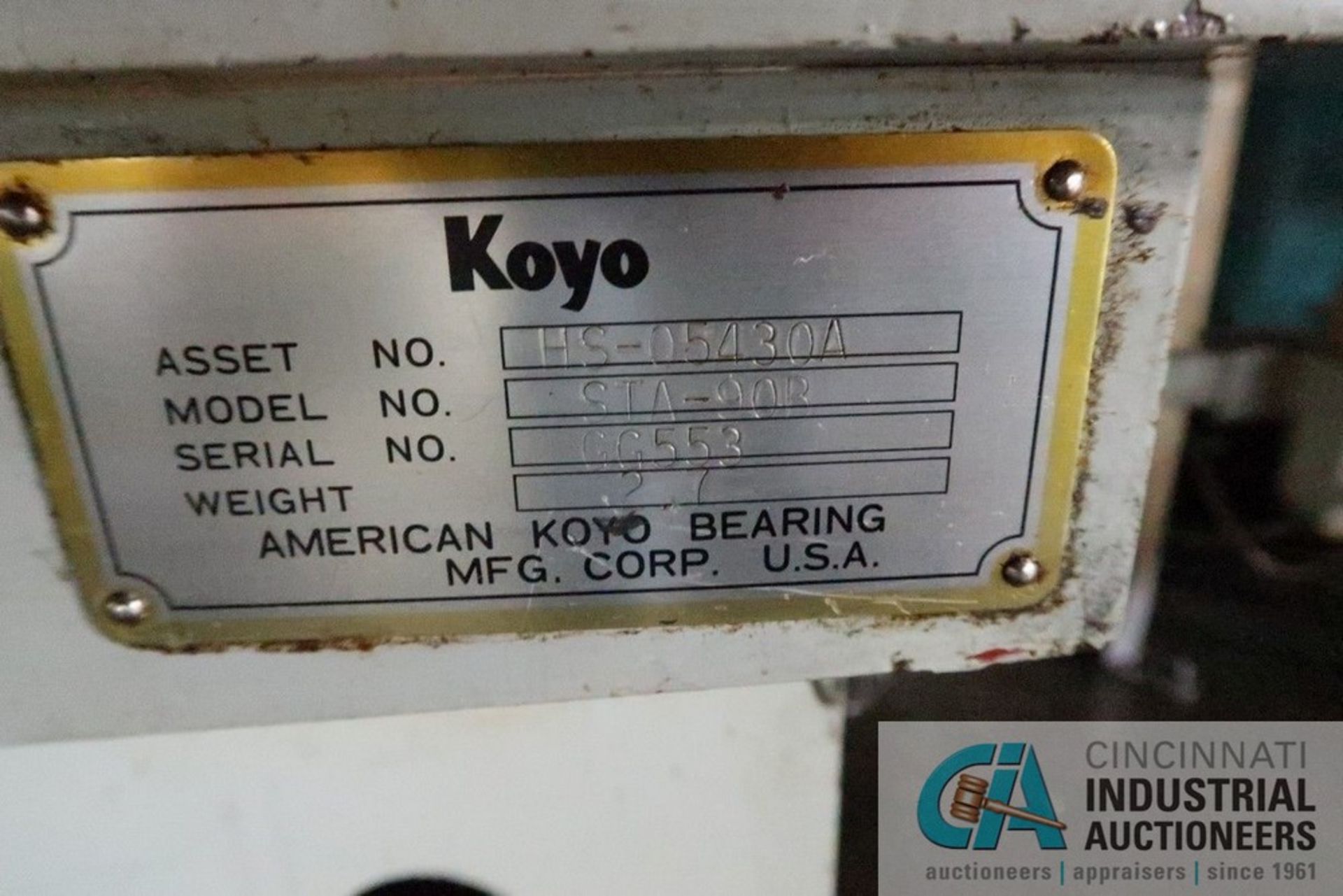 KOYO MODEL STA-90 SUPERFINISHER MACHINE; S/N GG553 - Image 11 of 11