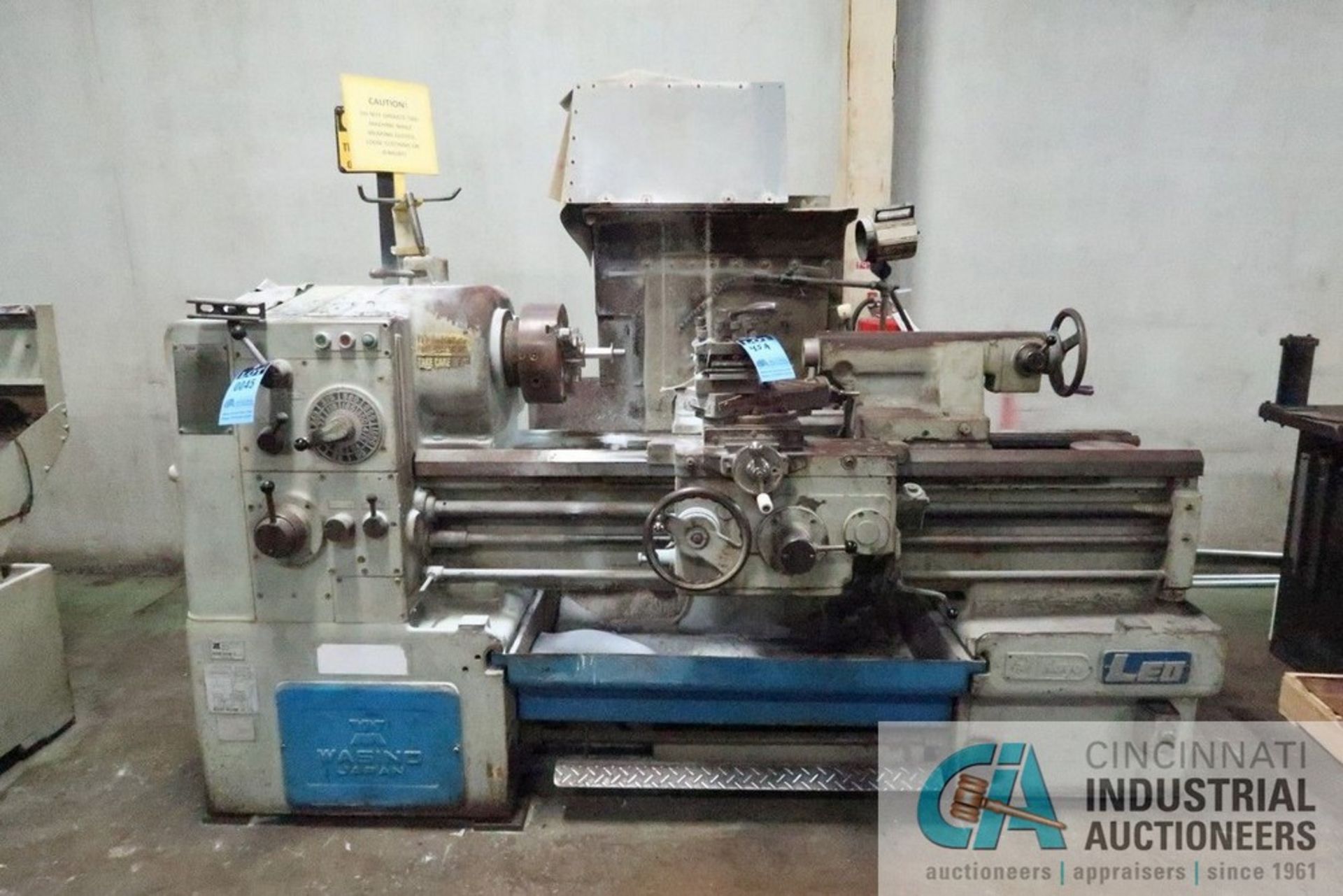 14" X 28" WASINO MODEL LEO-100A ENGINE LATHE; S/N 4680, 6" 3 JAW CHUCK, 3" THRUE HOLE SPINDLE - Image 3 of 9