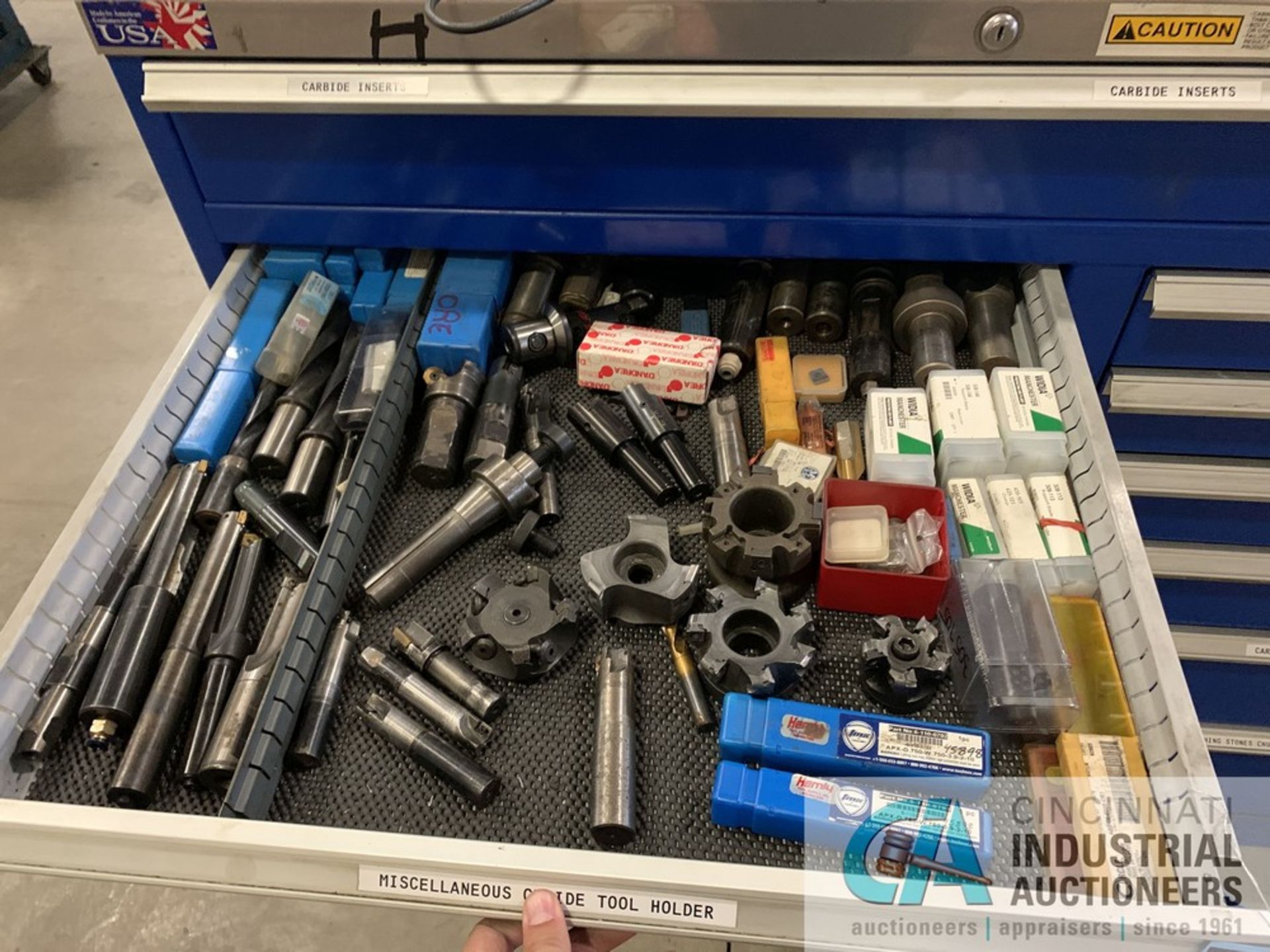 16-DRAWER STOR-LOC TOOLING CABINET W/ CONTENTS INCLUDING INDEXABLE TOOLING, CARBIDE INSERTS, END - Image 3 of 10