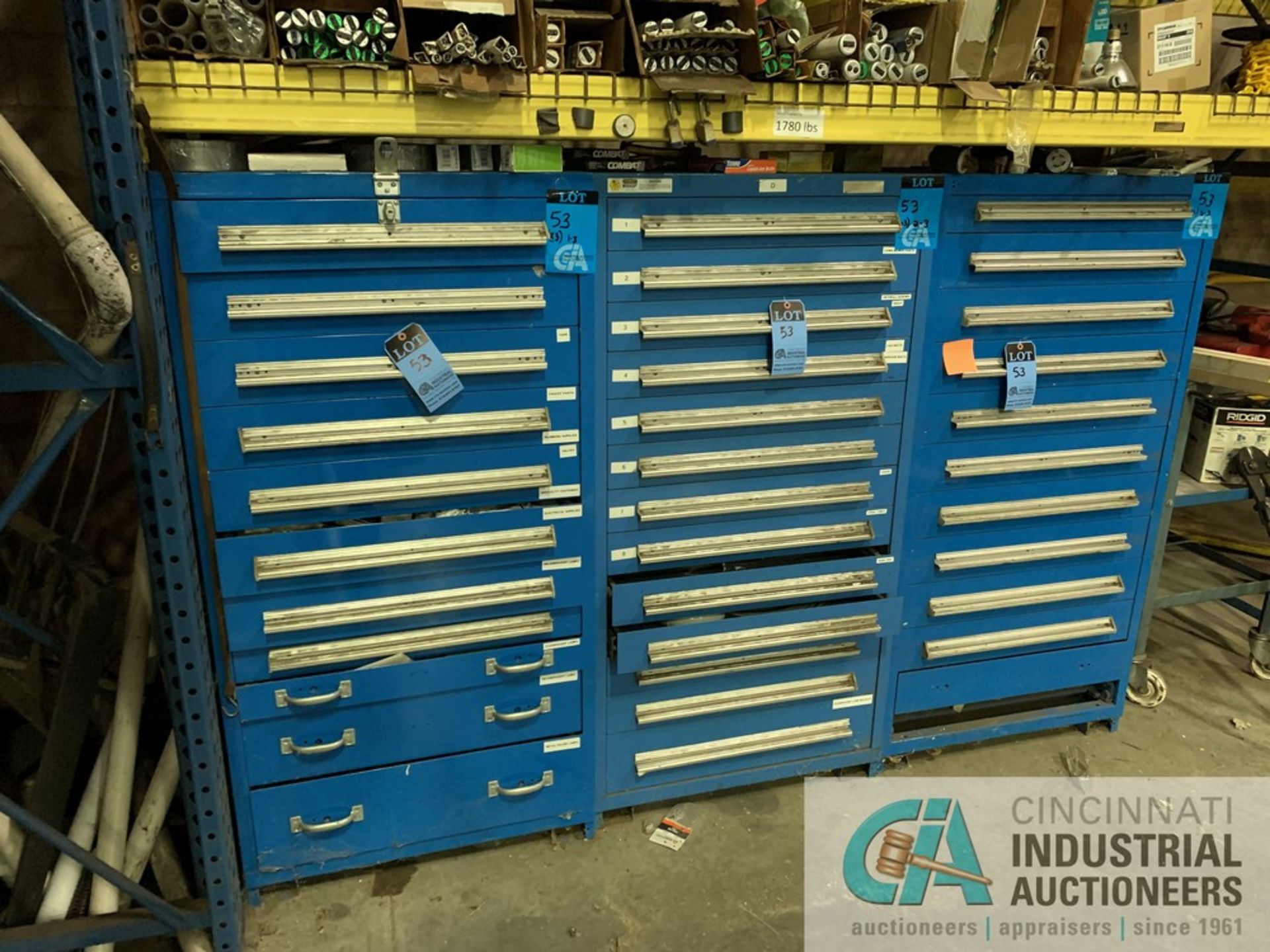 VIDMAR TOOLING CABINETS W/ CONTENTS INCLDUING MISC. ITEMS