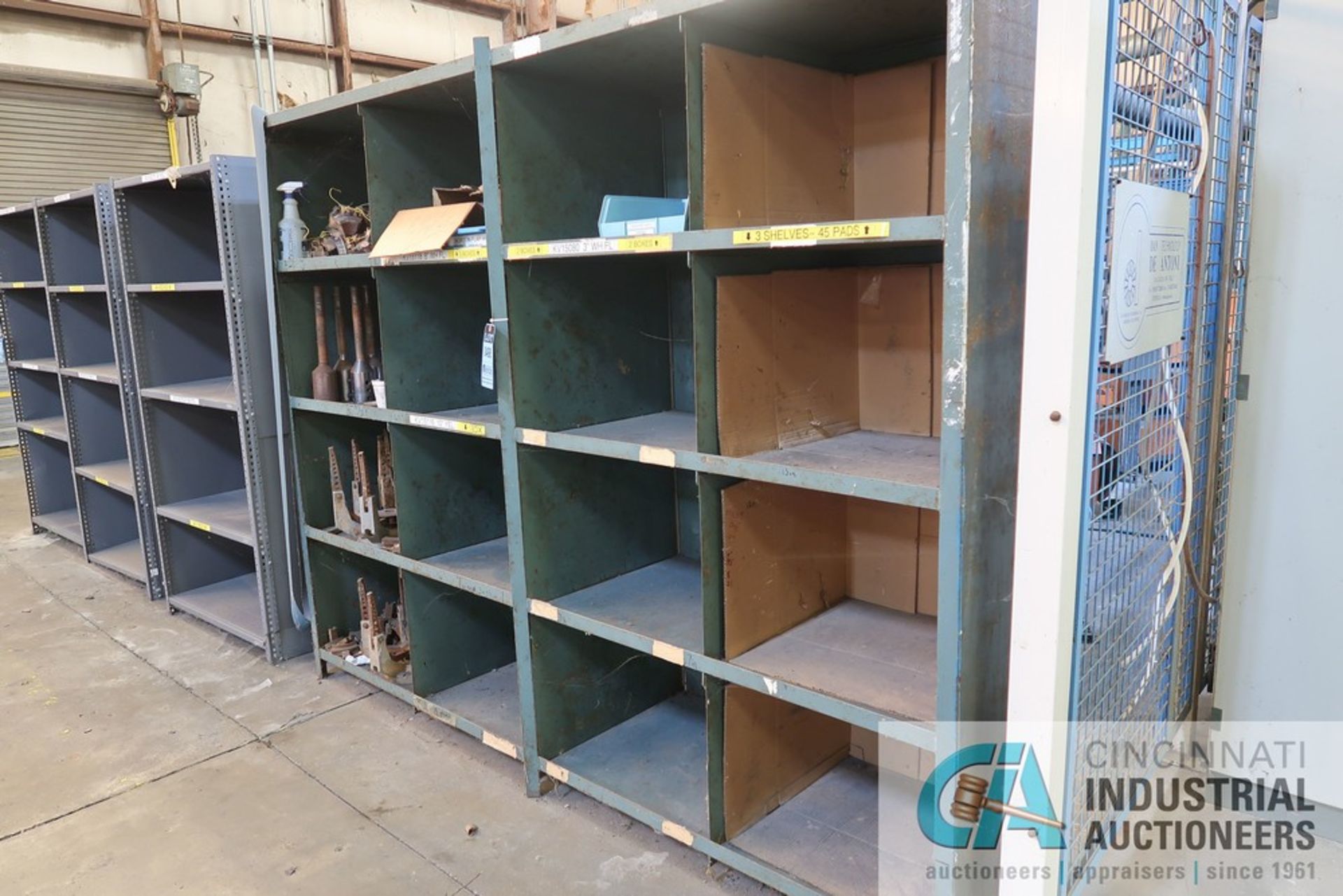 SECTION 24" X 96" X 78" HIGH SIXTEEN COMPARTMENT WELDED STEEL PIGEON HOLE RACK
