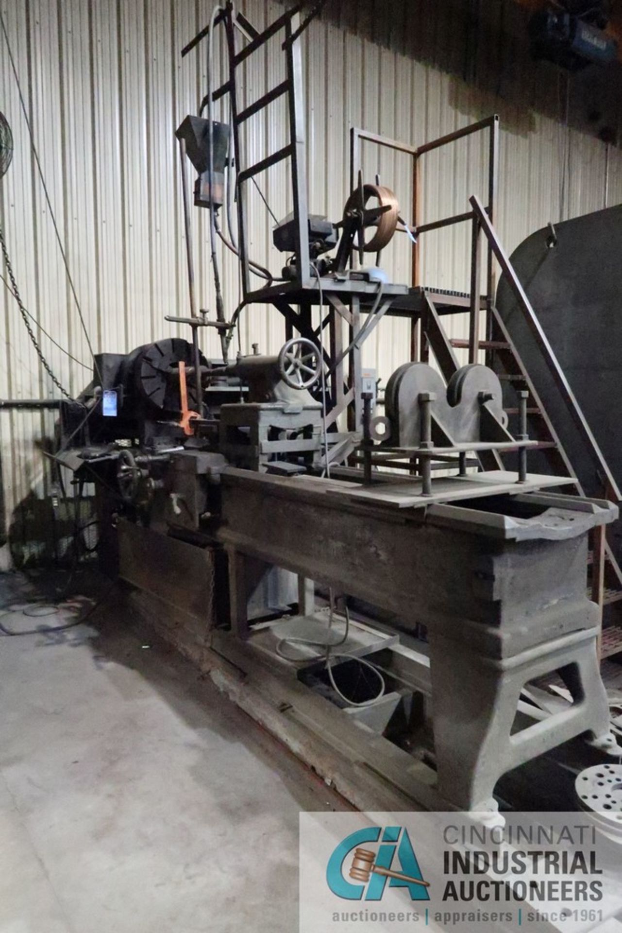 20" X 90" APPROX MFG UNKNOWN WELD BUILT-UP LATHE S/N-N/A - Image 8 of 8