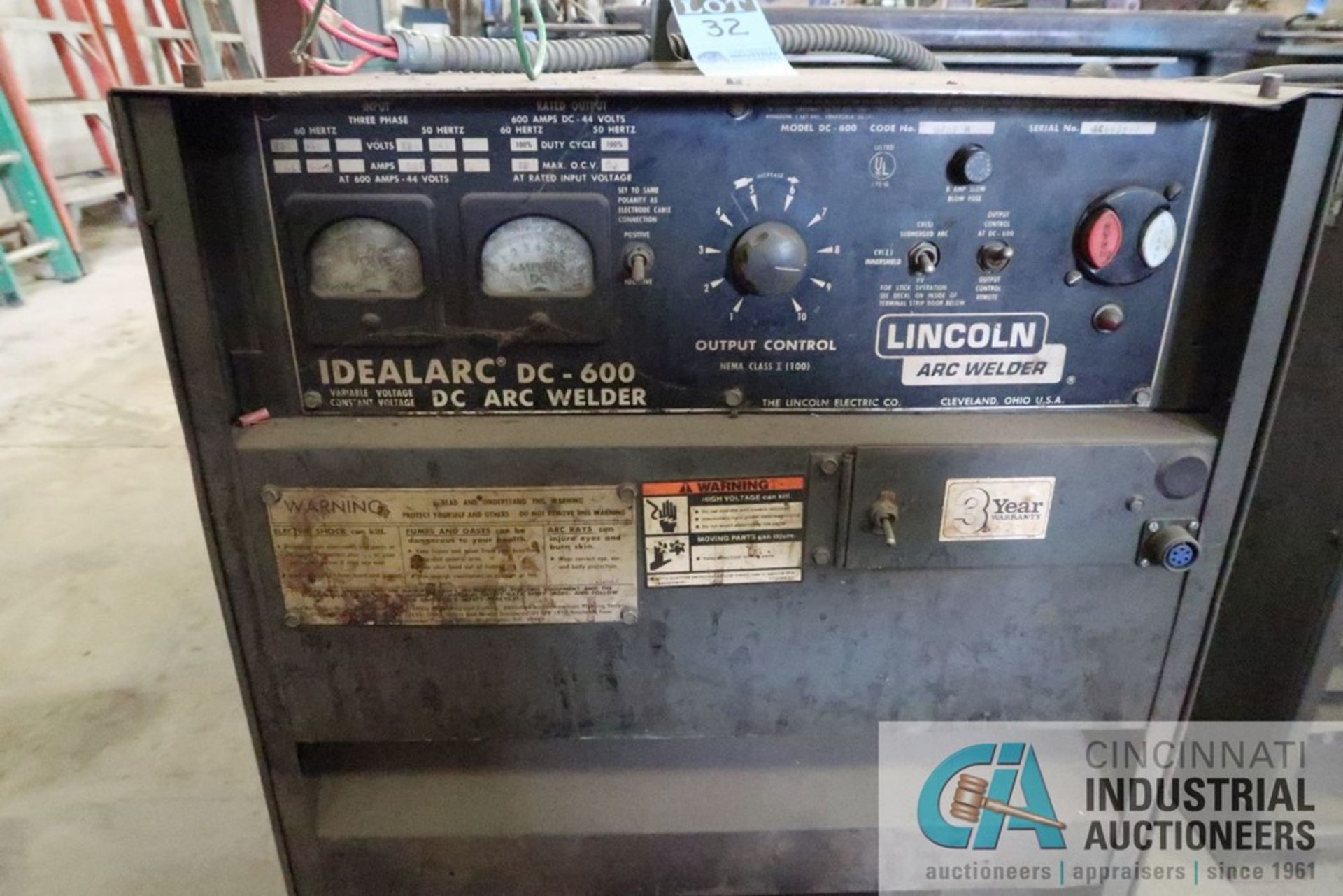 600 AMP LINCOLN ELECTRIC MODEL DC-600 ARC WELDING POWER SOURCE - Image 4 of 7