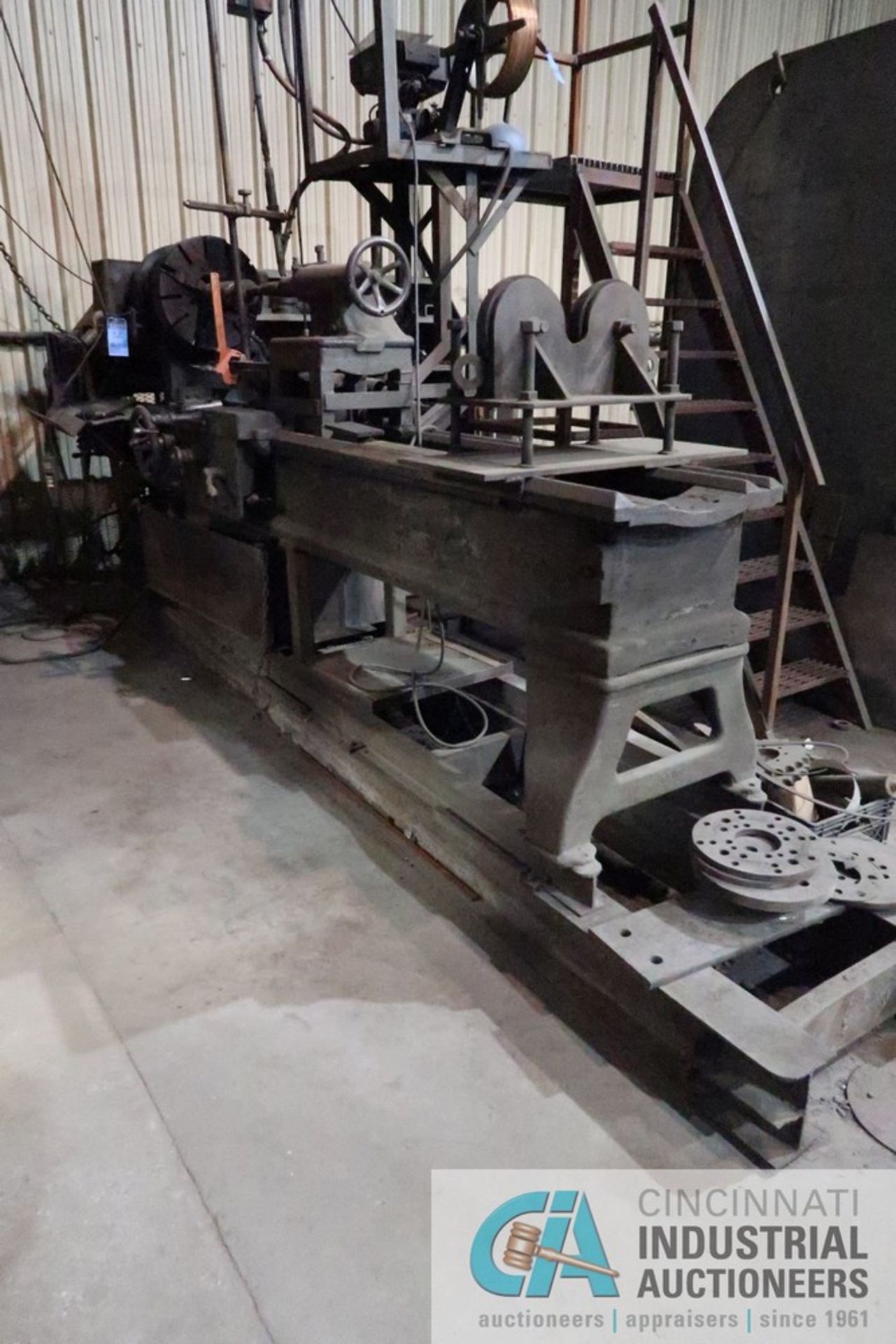 20" X 90" APPROX MFG UNKNOWN WELD BUILT-UP LATHE S/N-N/A