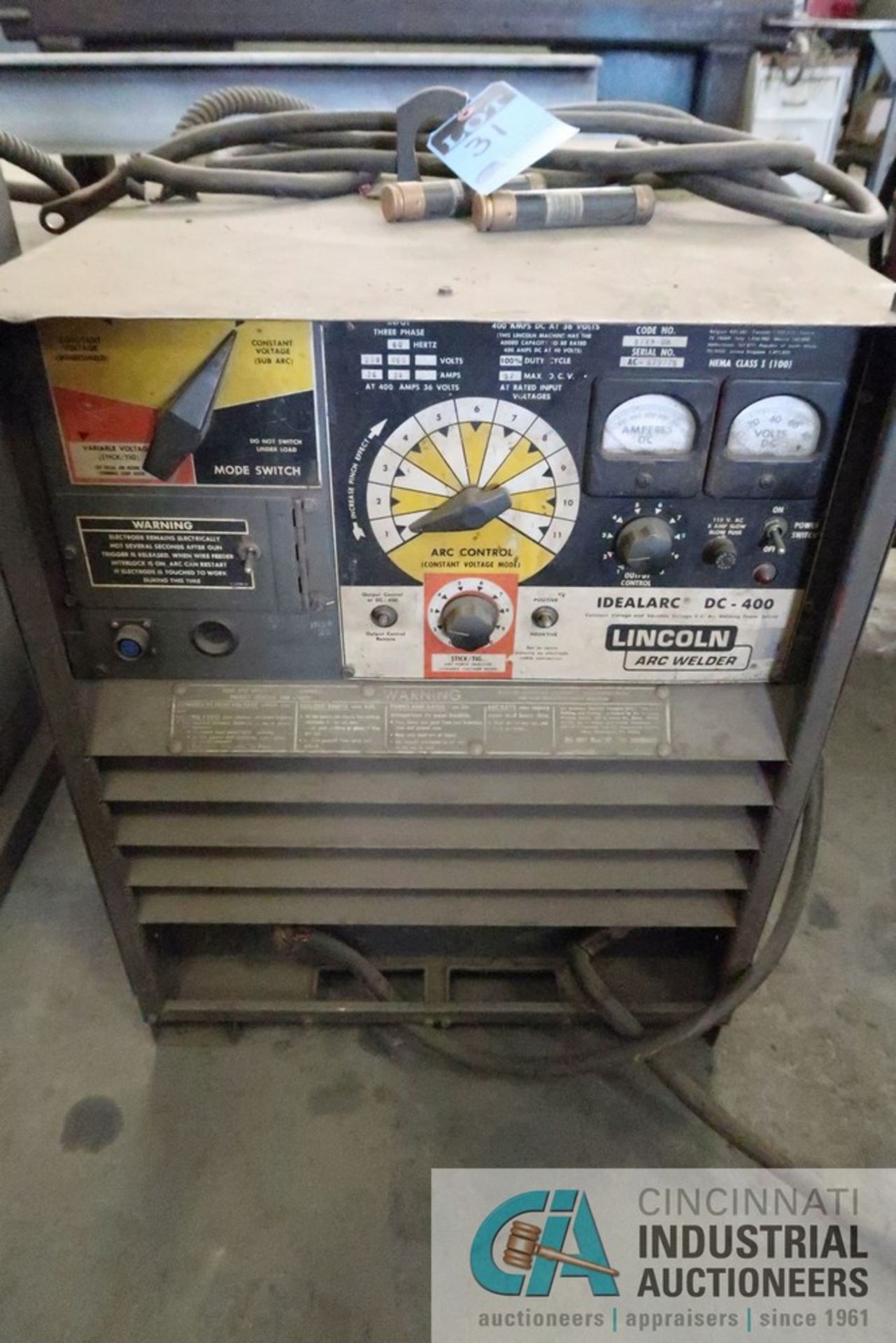 400 AMP LINCOLN ELECTRIC MODEL DC-400 ARC WELDING POWER SOURCE - Image 3 of 6