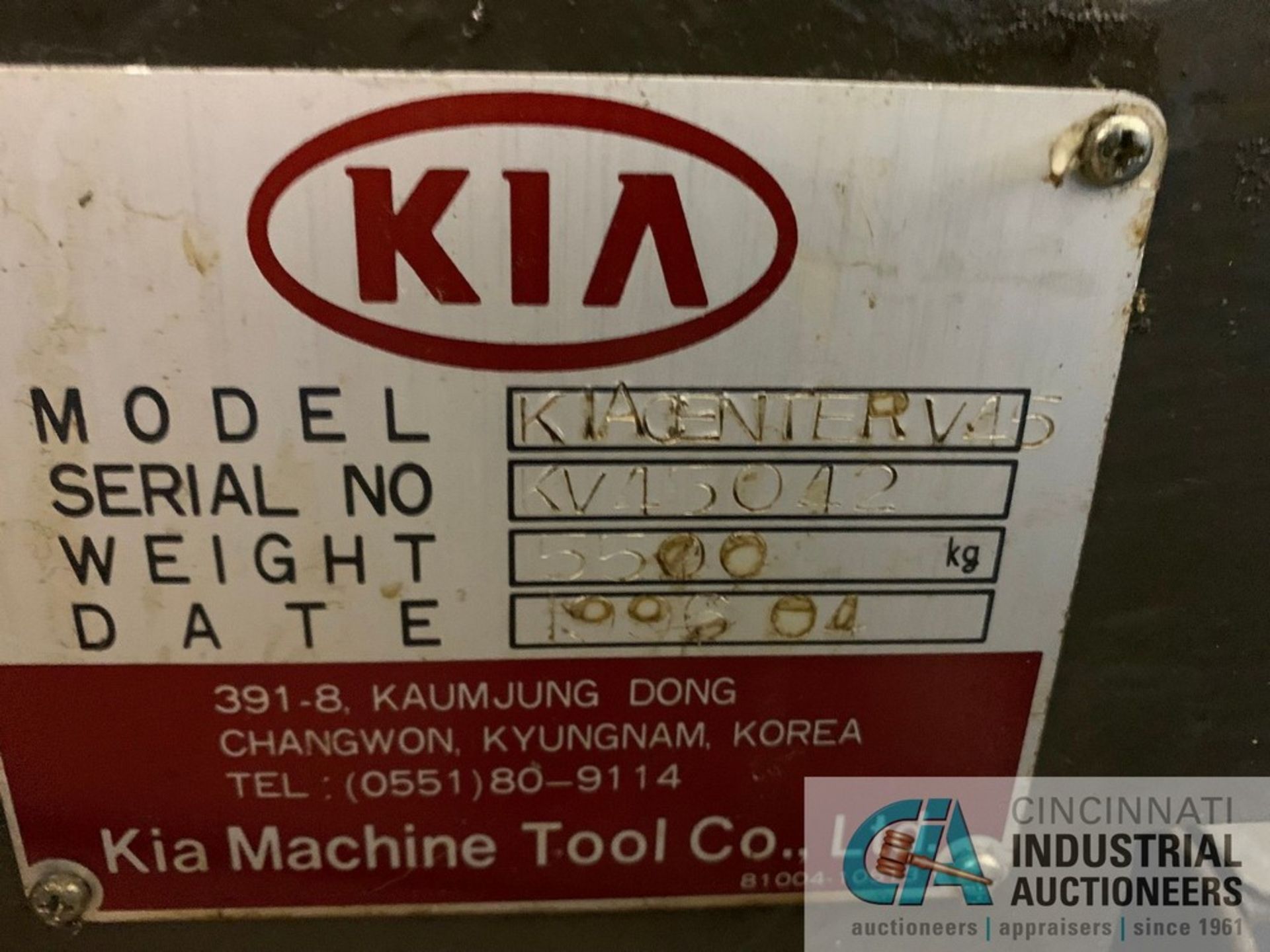 KIA MODEL V45 CNC VERTICAL MACHINING CENTER W/ 10" 4TH AXIS; S/N KV15042, FANUC O-M CONTROL, 18" X - Image 10 of 11