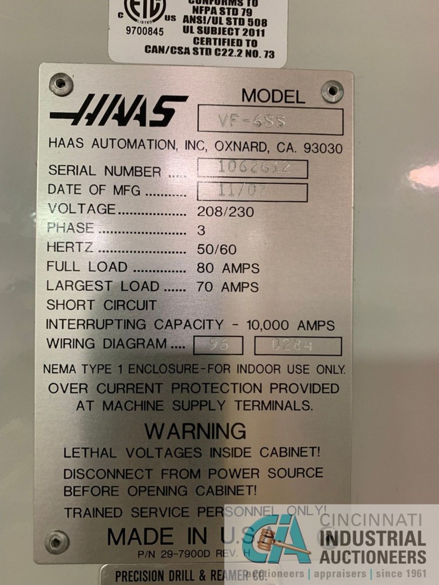 Haas Model VF-6SS CNC Vertical Machining Center with 12" 4th & 5th Tsudokoma TN-320 Trunnion - Image 17 of 19