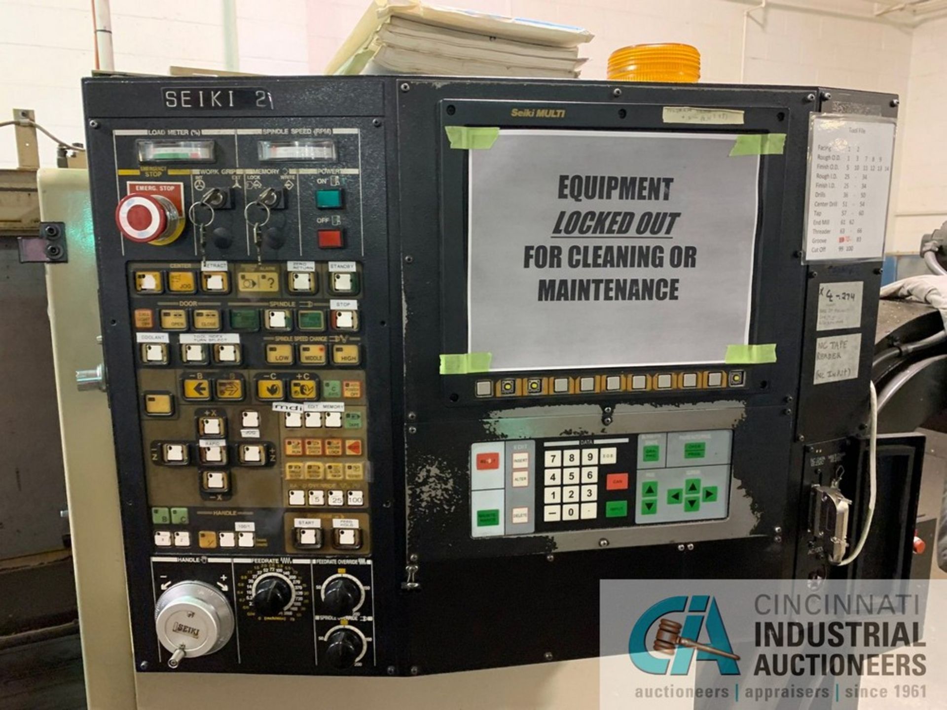 HITACHI SEIKI MODEL HITEC-TURN 23 SII CNC TURNING CENTER; S/N 2980, SEIKI MULTI CNC CONTROL, 10" 3- - Image 6 of 11