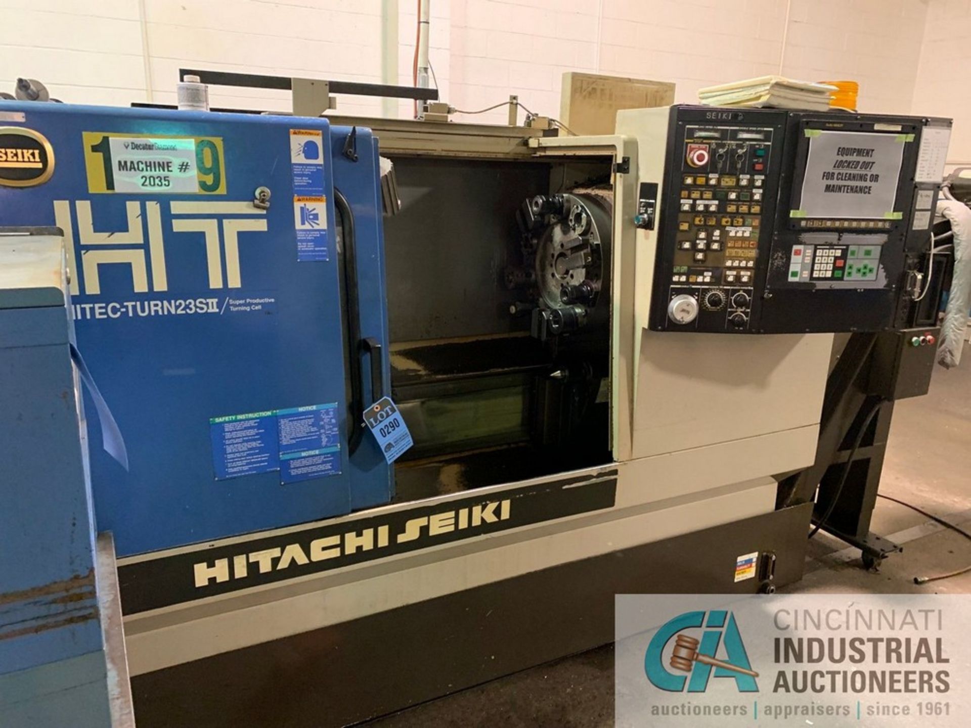 HITACHI SEIKI MODEL HITEC-TURN 23 SII CNC TURNING CENTER; S/N 2980, SEIKI MULTI CNC CONTROL, 10" 3- - Image 3 of 11